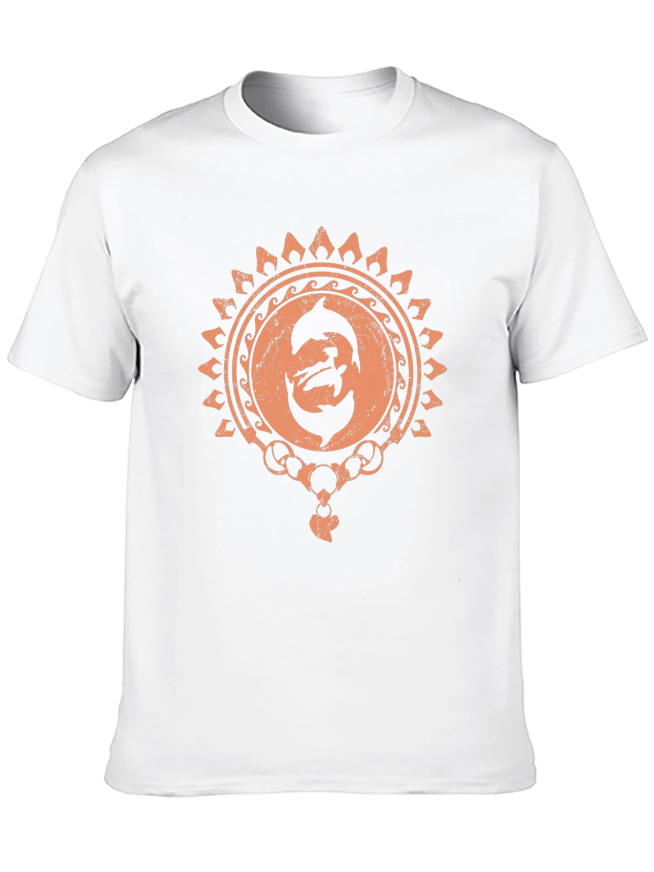 Dolphin Sun Graphic Black T-Shirt