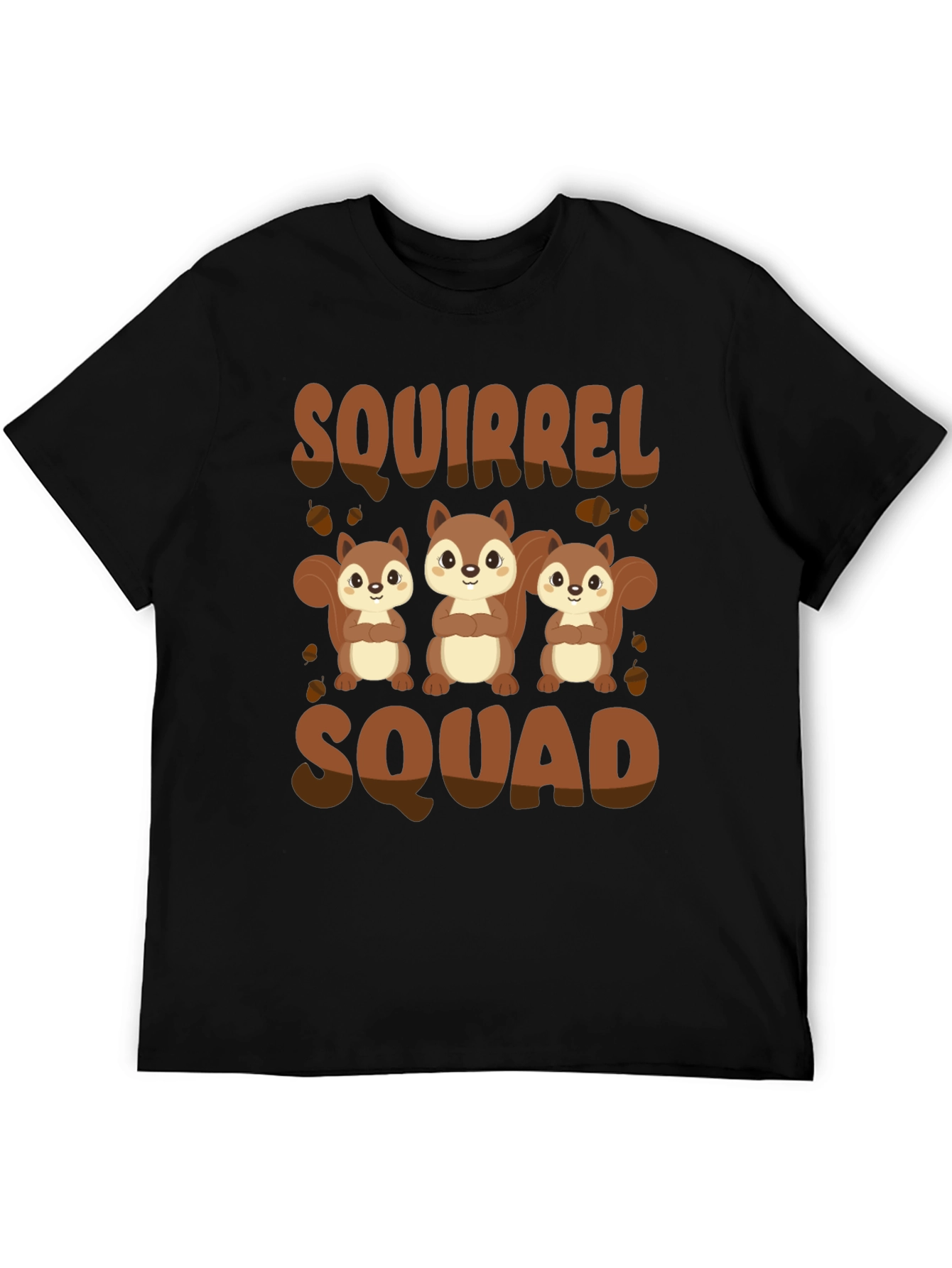 Squirrel Squad T-Shirt - Black Cute Animal Graphic Tee