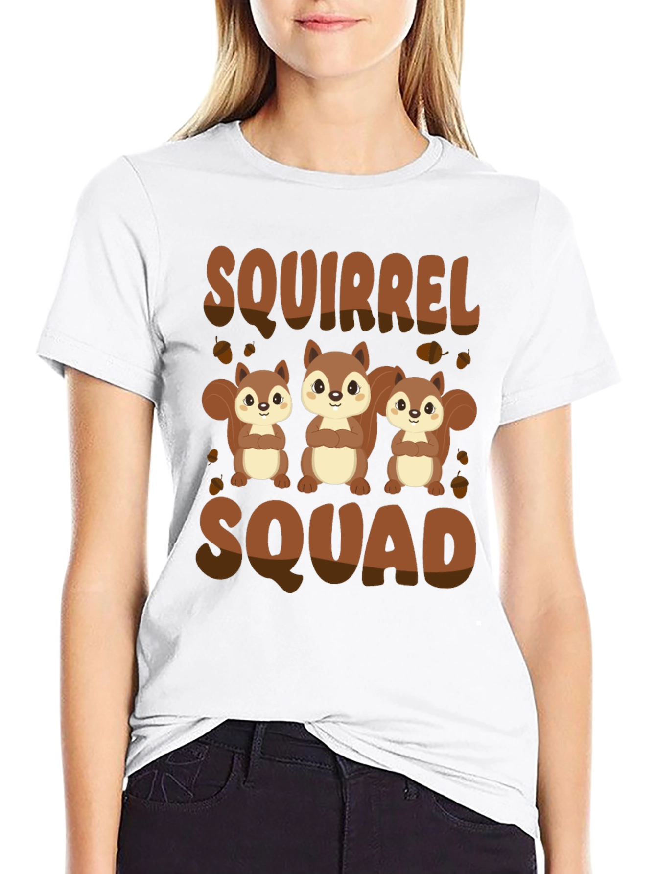 Squirrel Squad T-Shirt - Black Cute Animal Graphic Tee