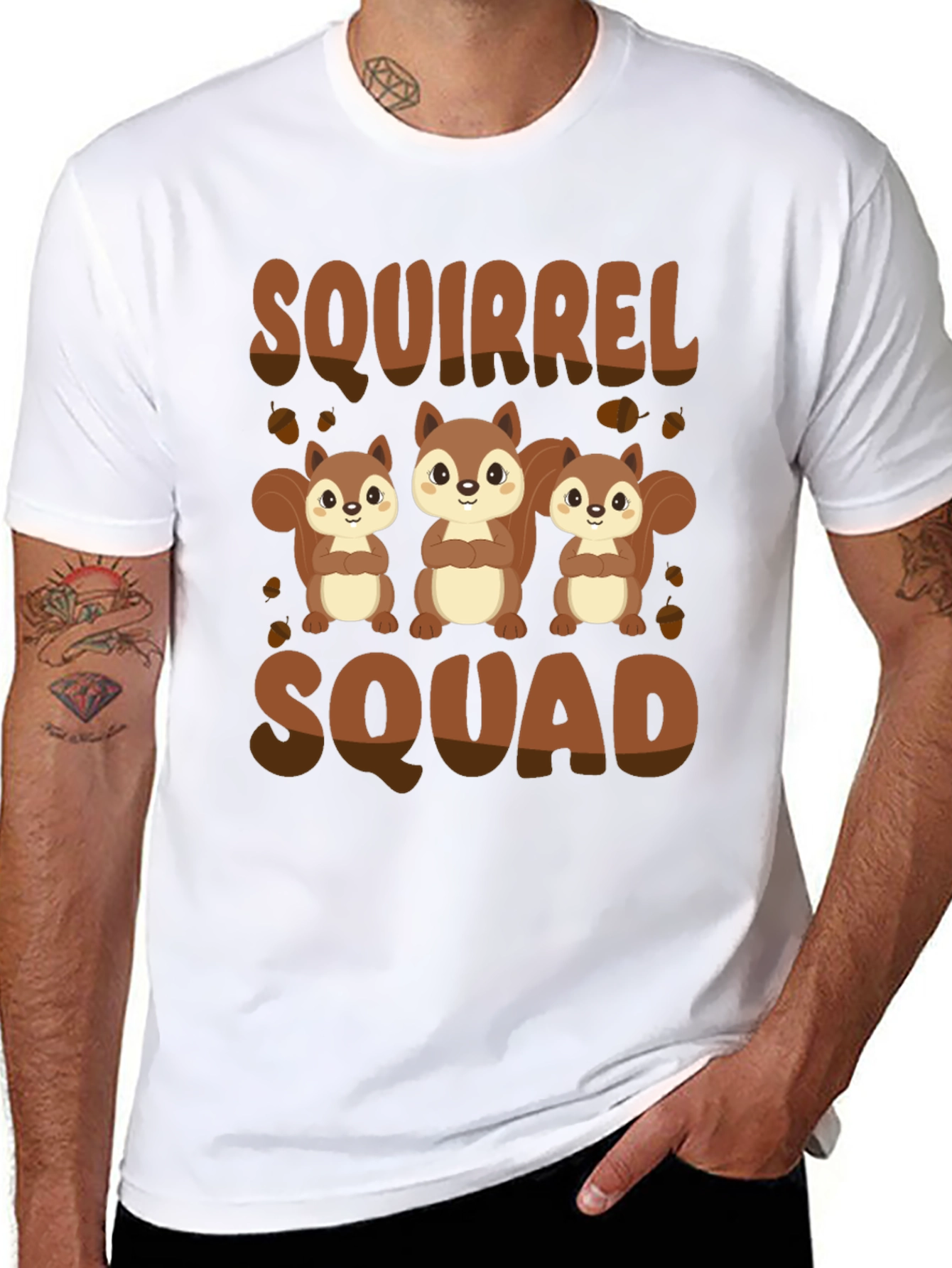 Squirrel Squad T-Shirt - Black Cute Animal Graphic Tee