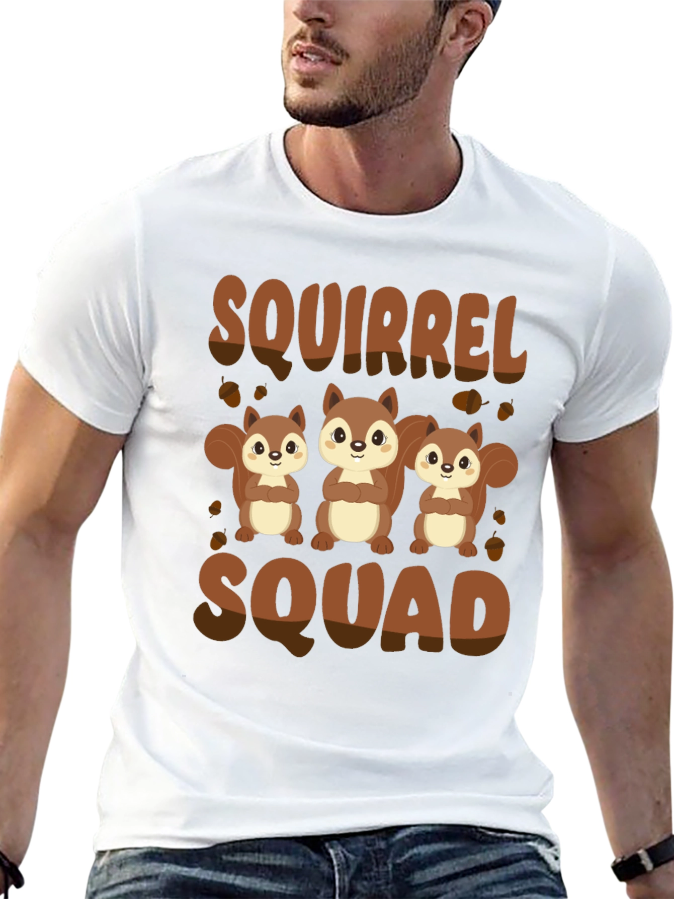 Squirrel Squad T-Shirt - Black Cute Animal Graphic Tee
