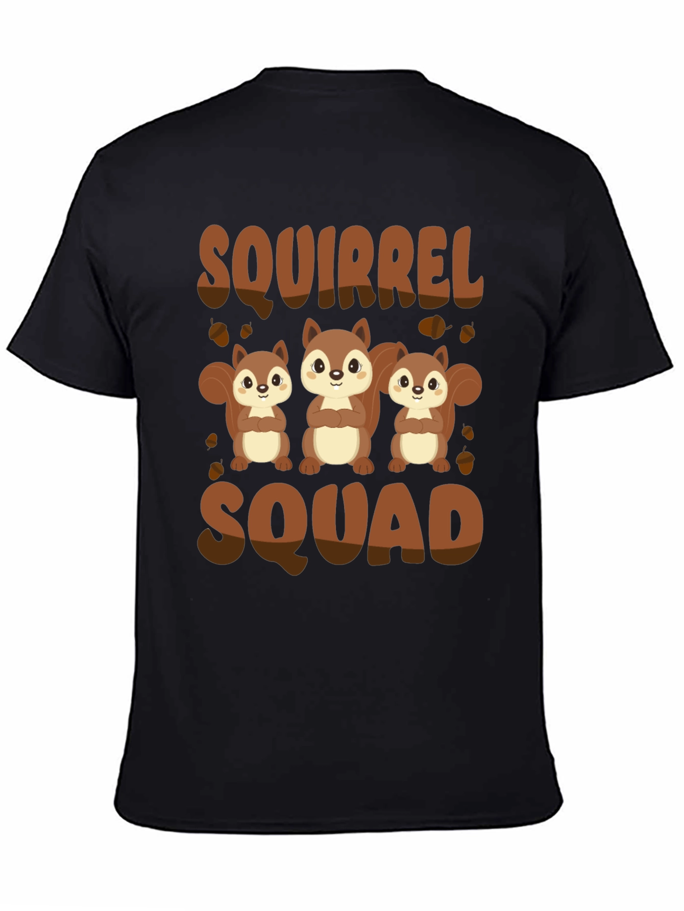 Squirrel Squad T-Shirt - Black Cute Animal Graphic Tee