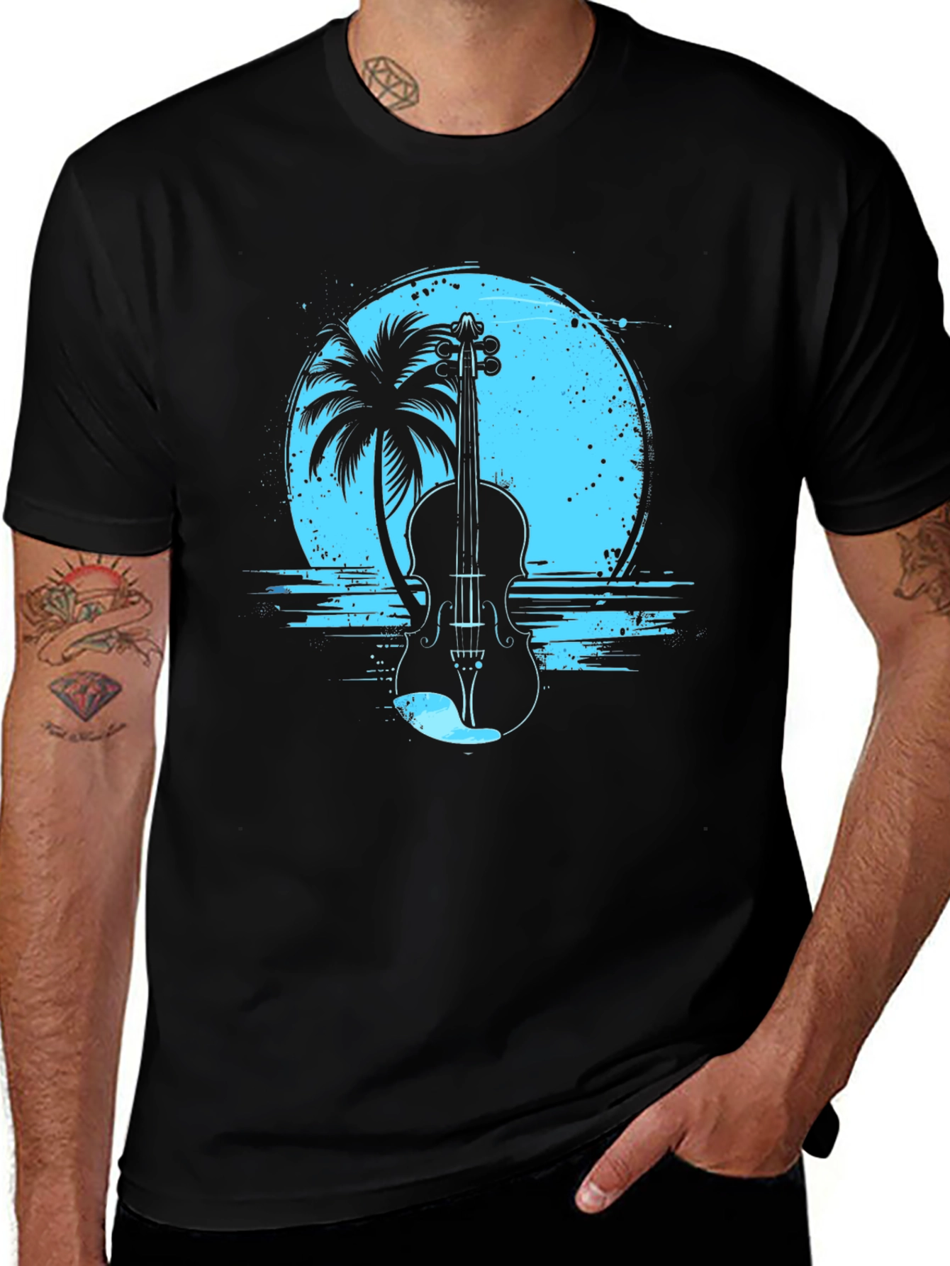 Violin Island Graphic Tee - Black
