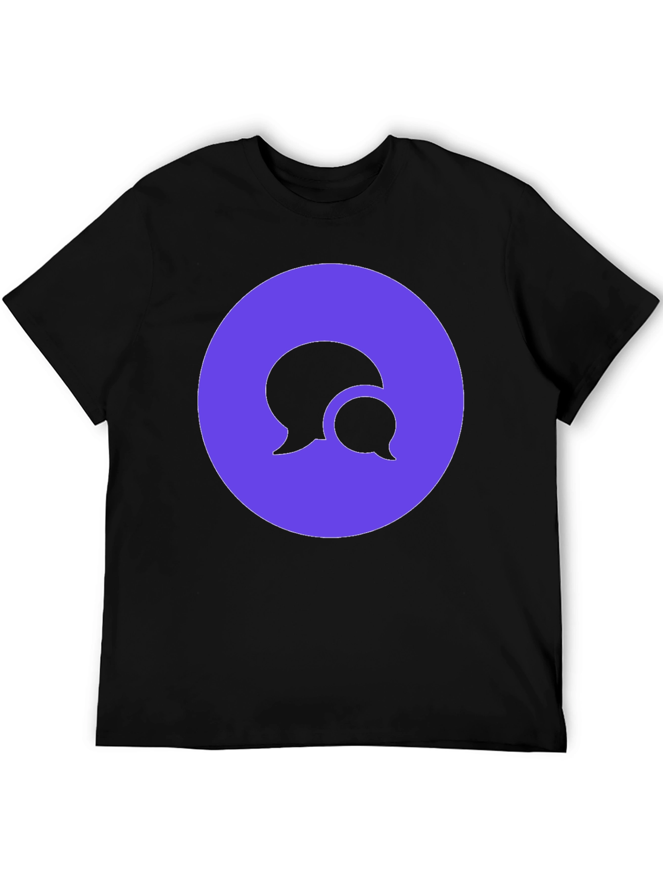 Stylish Black T-Shirt with Chat Bubble Design