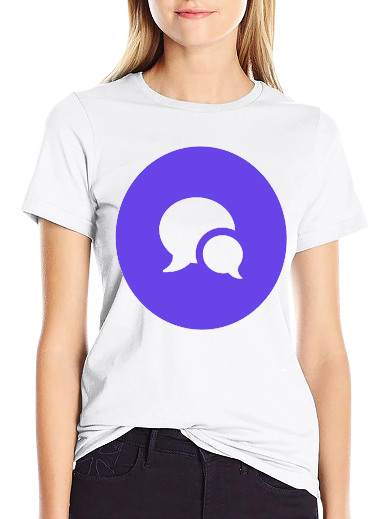 Stylish Black T-Shirt with Chat Bubble Design