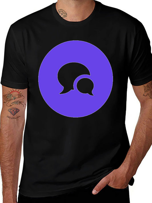 Stylish Black T-Shirt with Chat Bubble Design