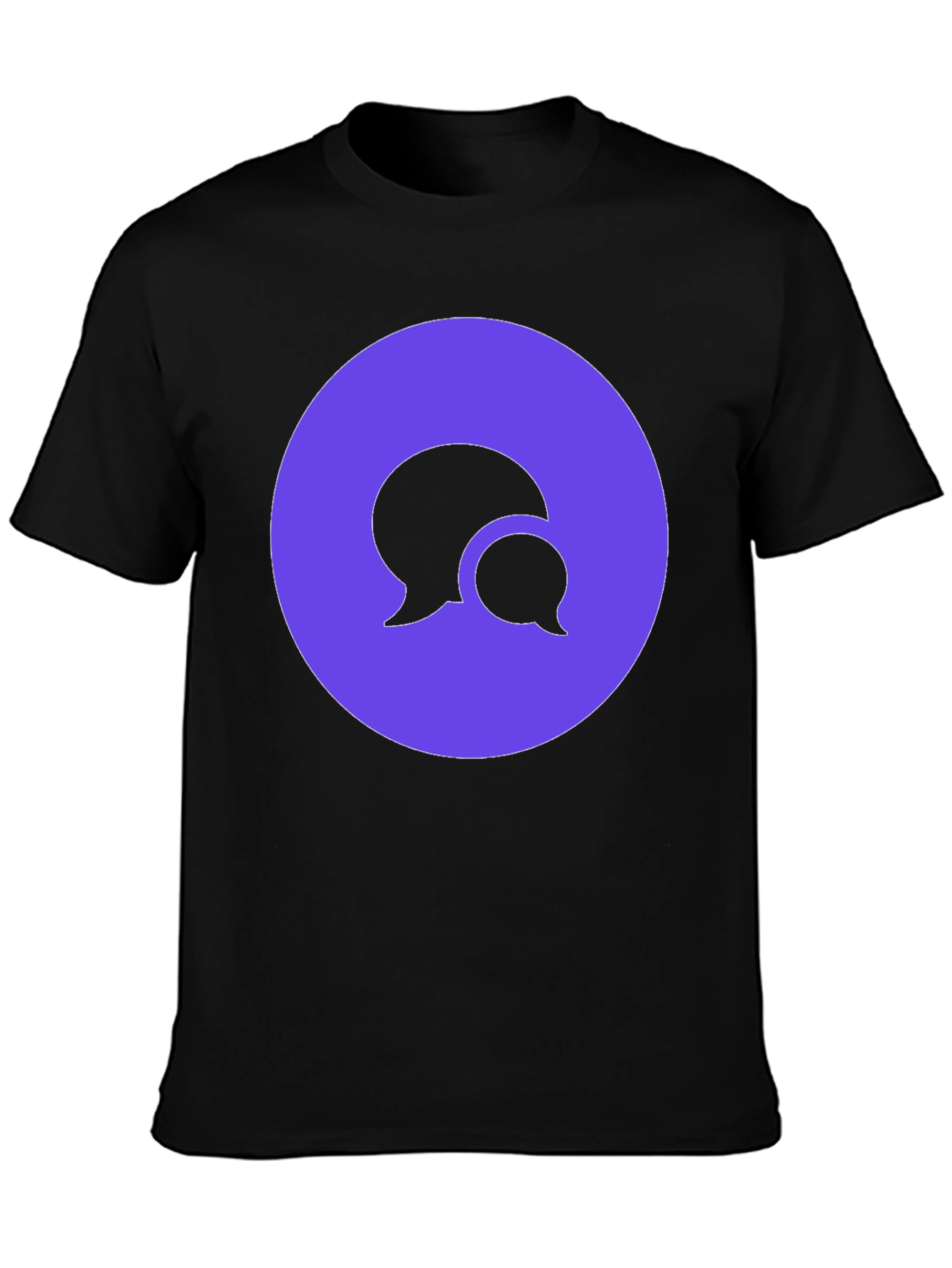Stylish Black T-Shirt with Chat Bubble Design