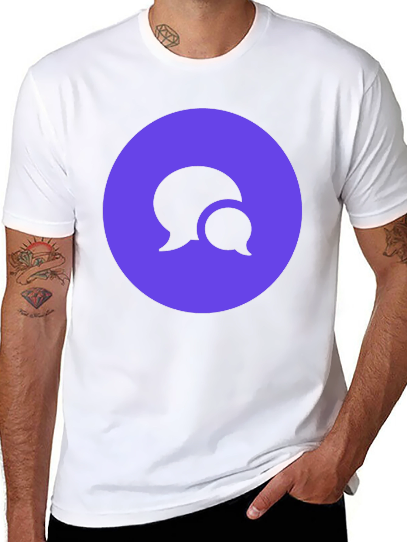 Stylish Black T-Shirt with Chat Bubble Design