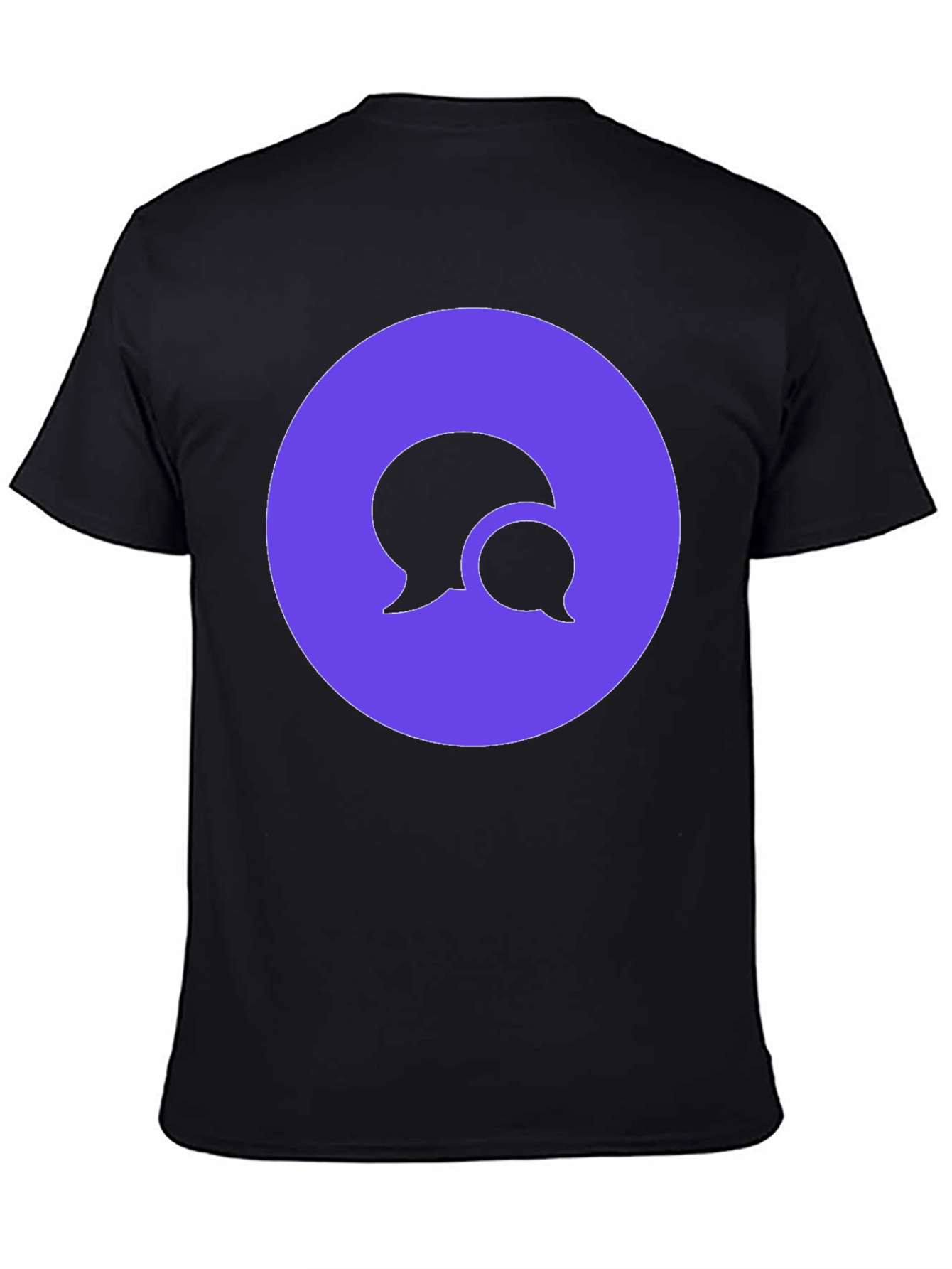 Stylish Black T-Shirt with Chat Bubble Design