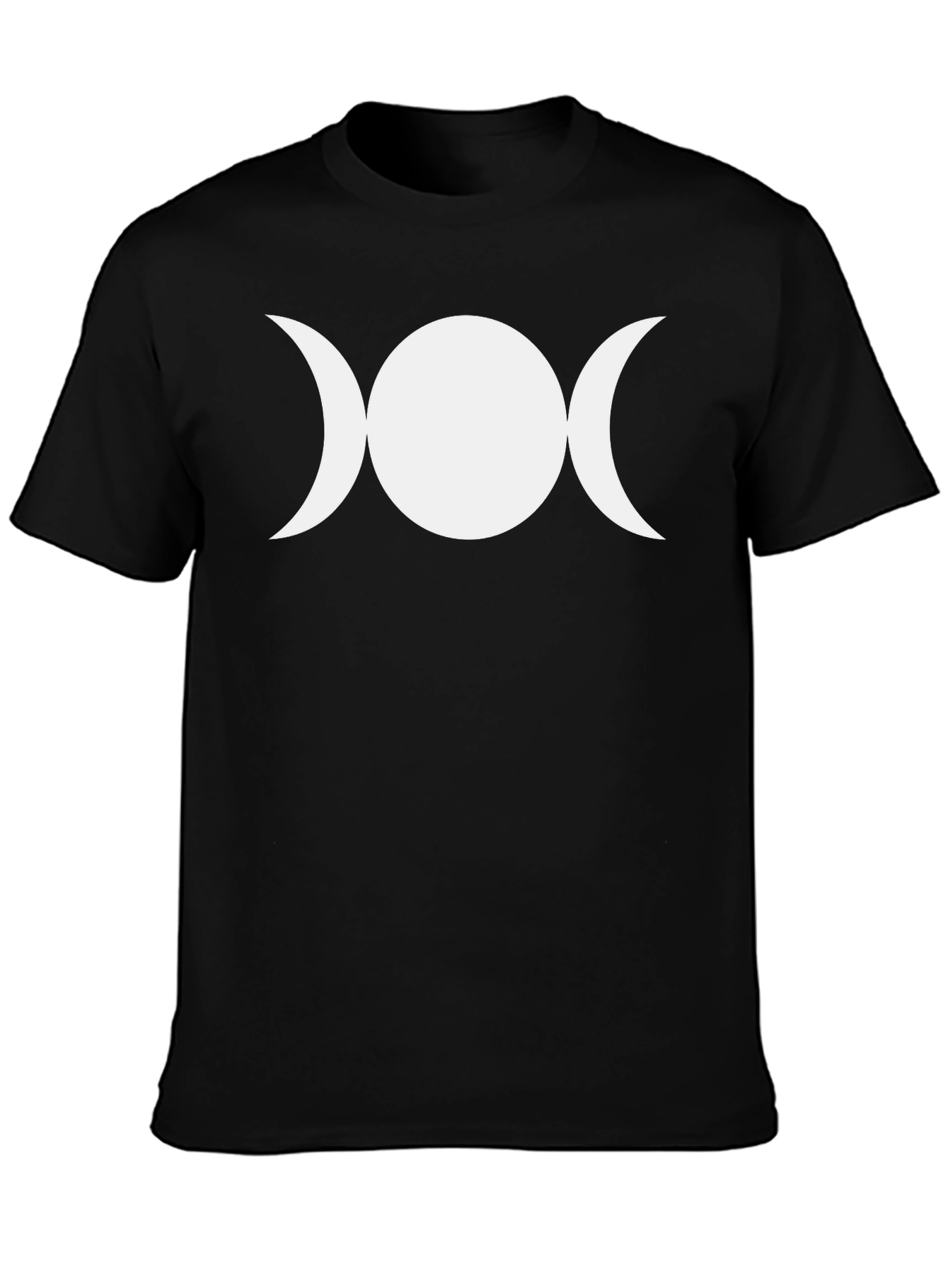 Triple Moon Goddess Black T-Shirt Wiccan Pagan Symbol