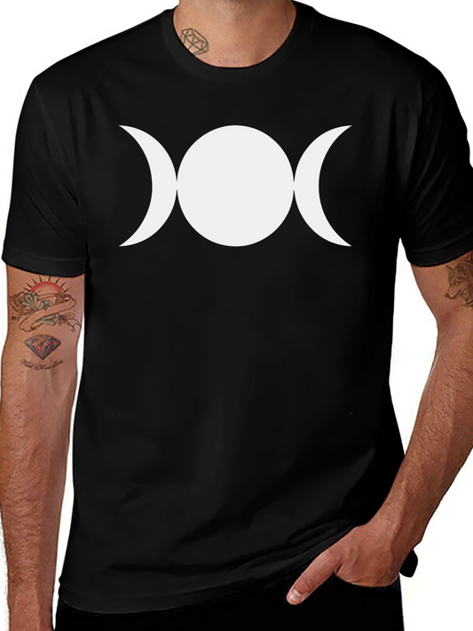 Triple Moon Goddess Black T-Shirt Wiccan Pagan Symbol