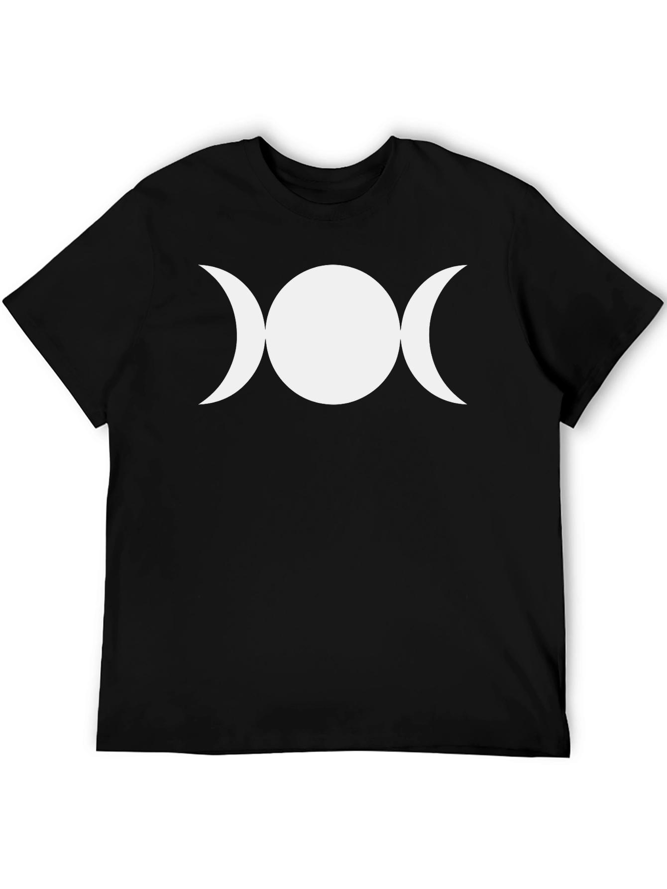 Triple Moon Goddess Black T-Shirt Wiccan Pagan Symbol