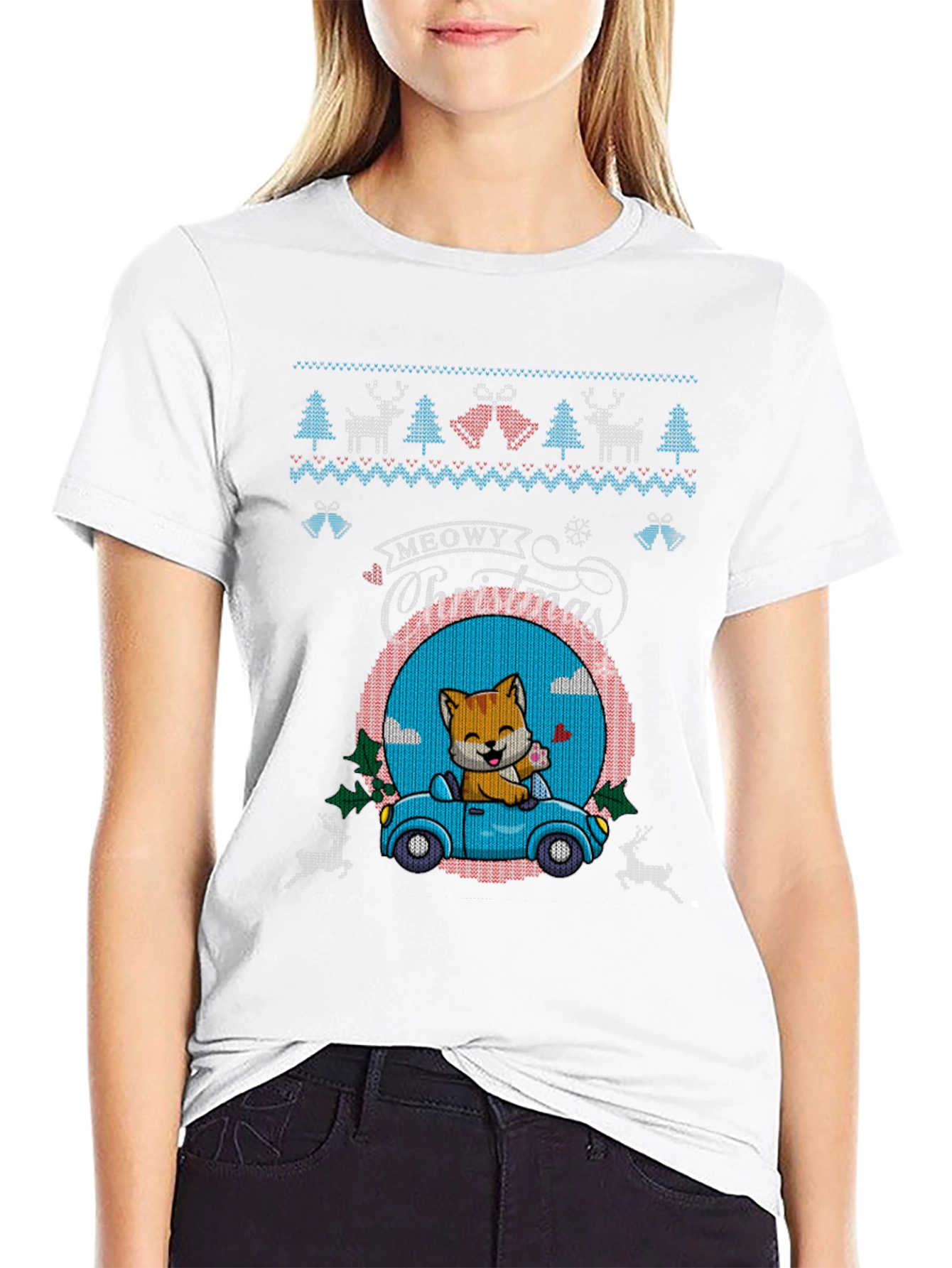 Meowy Christmas Cat Lover T-Shirt