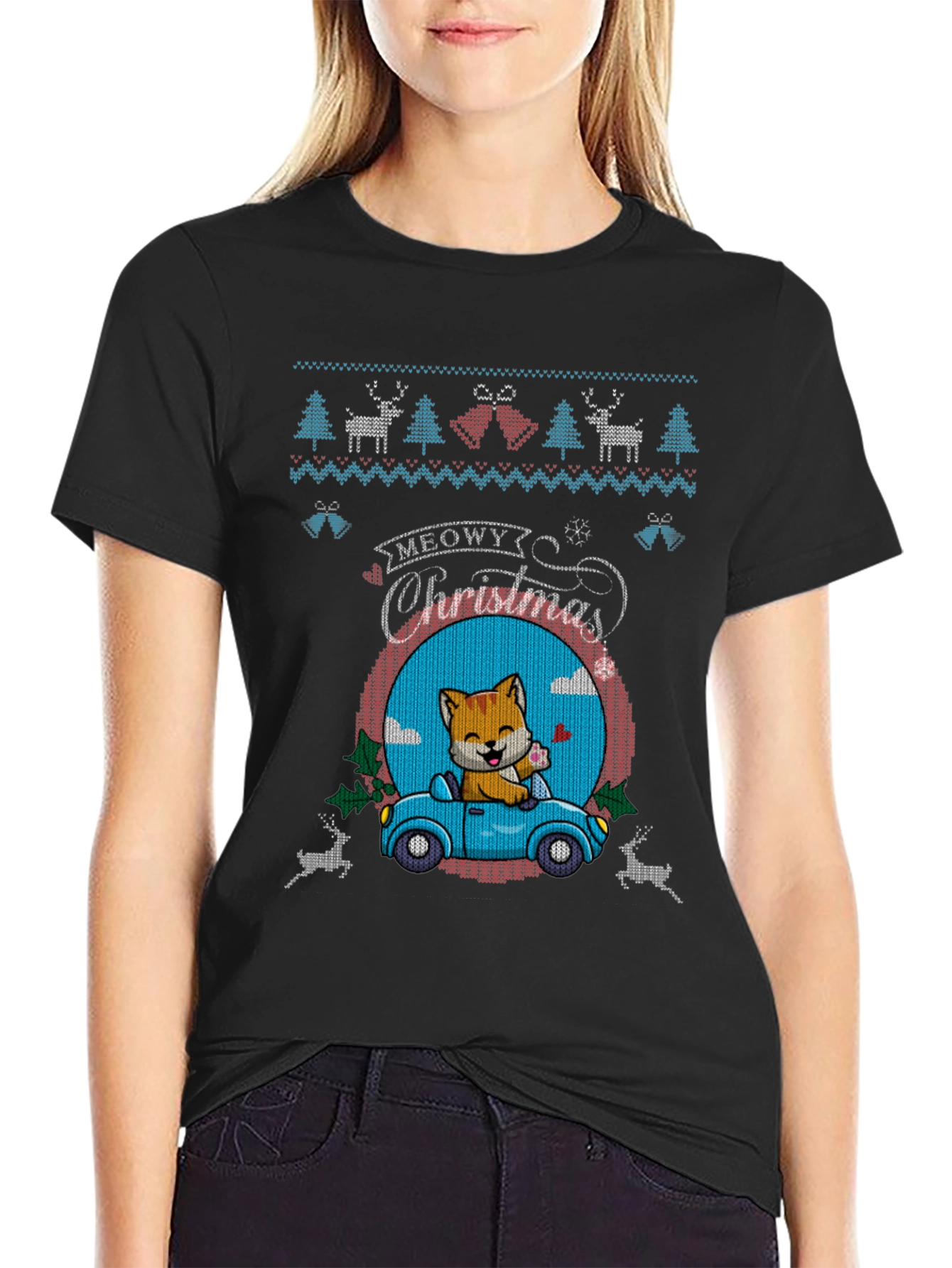 Meowy Christmas Cat Lover T-Shirt