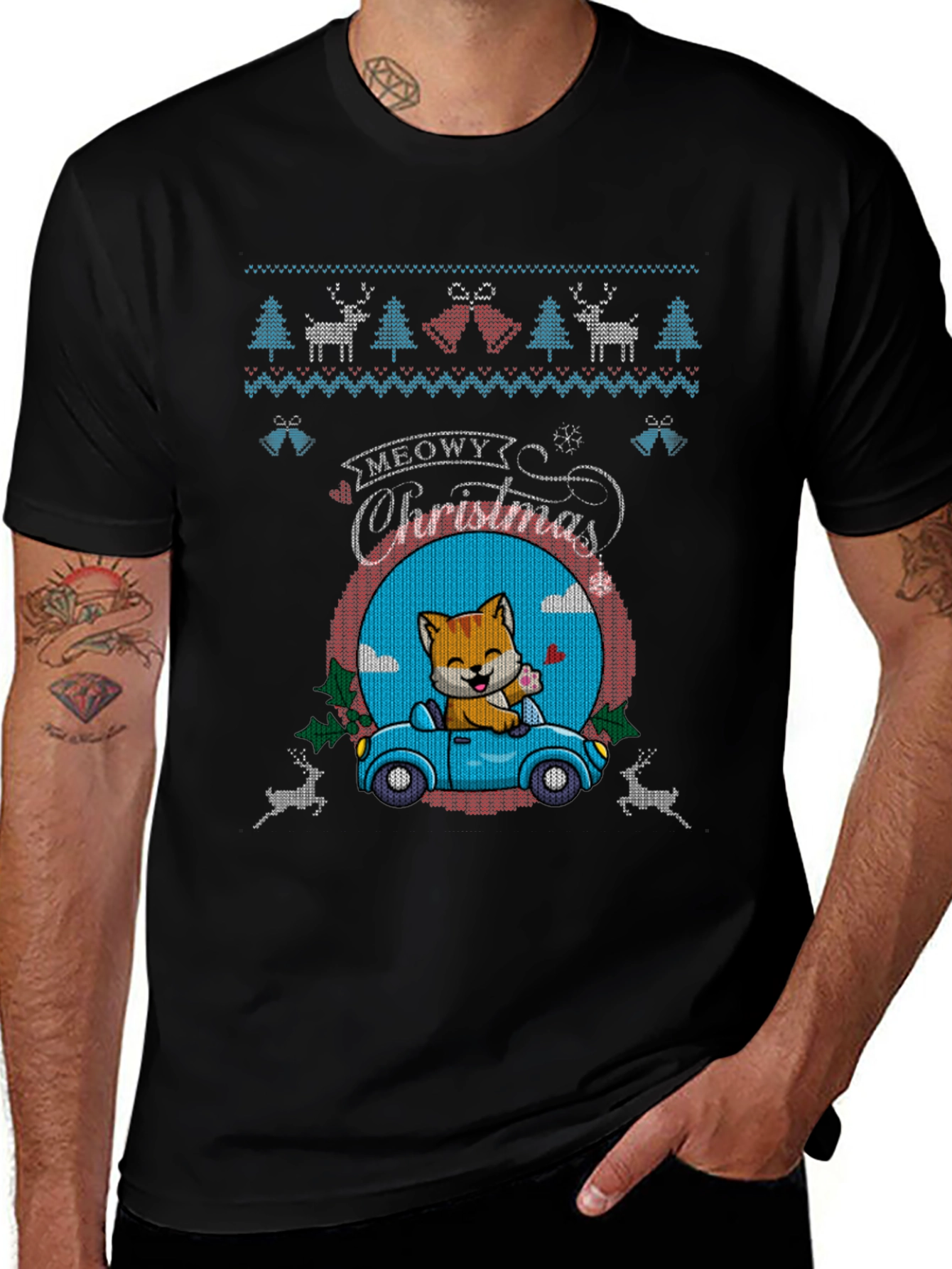 Meowy Christmas Cat Lover T-Shirt