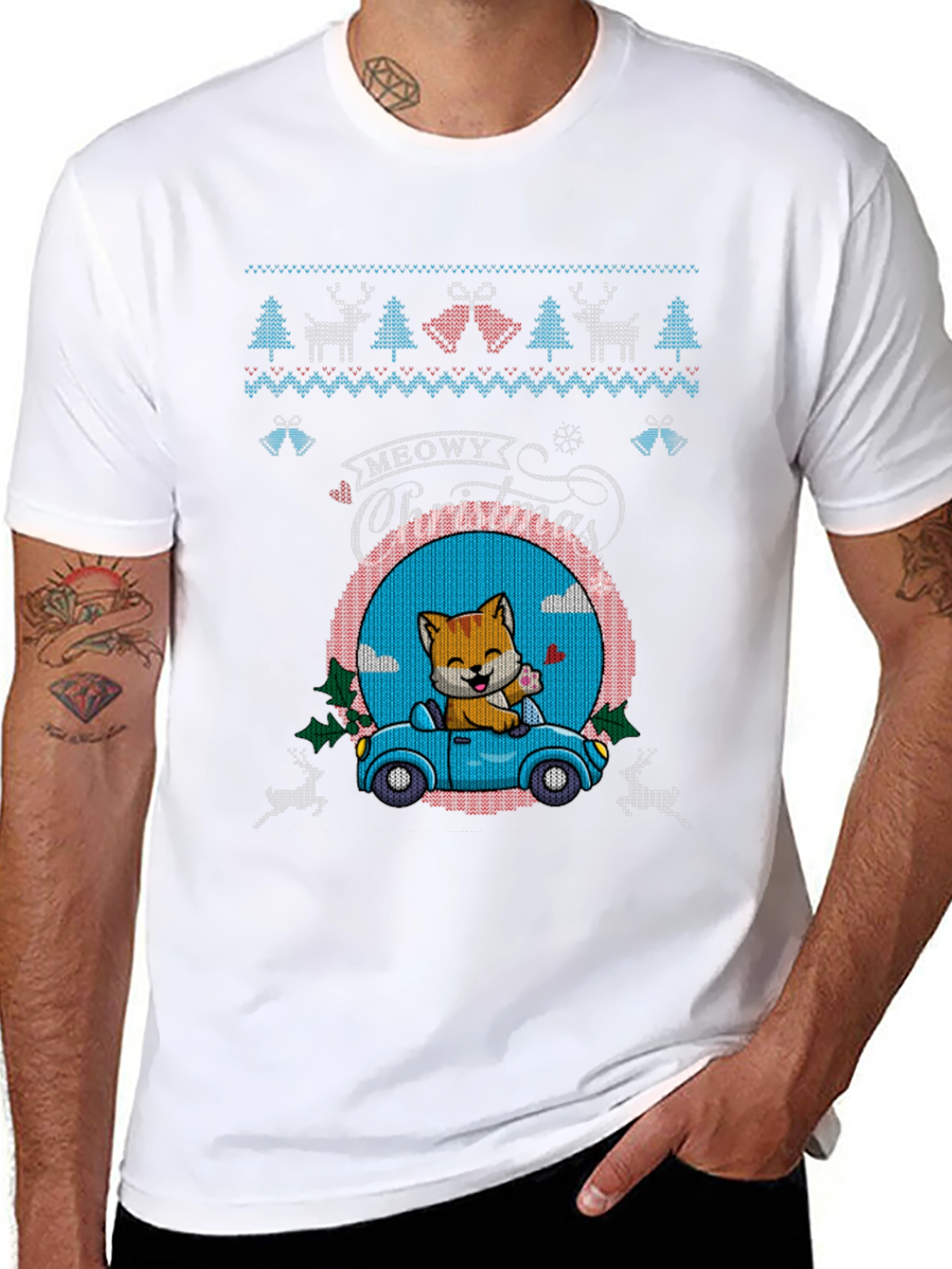 Meowy Christmas Cat Lover T-Shirt