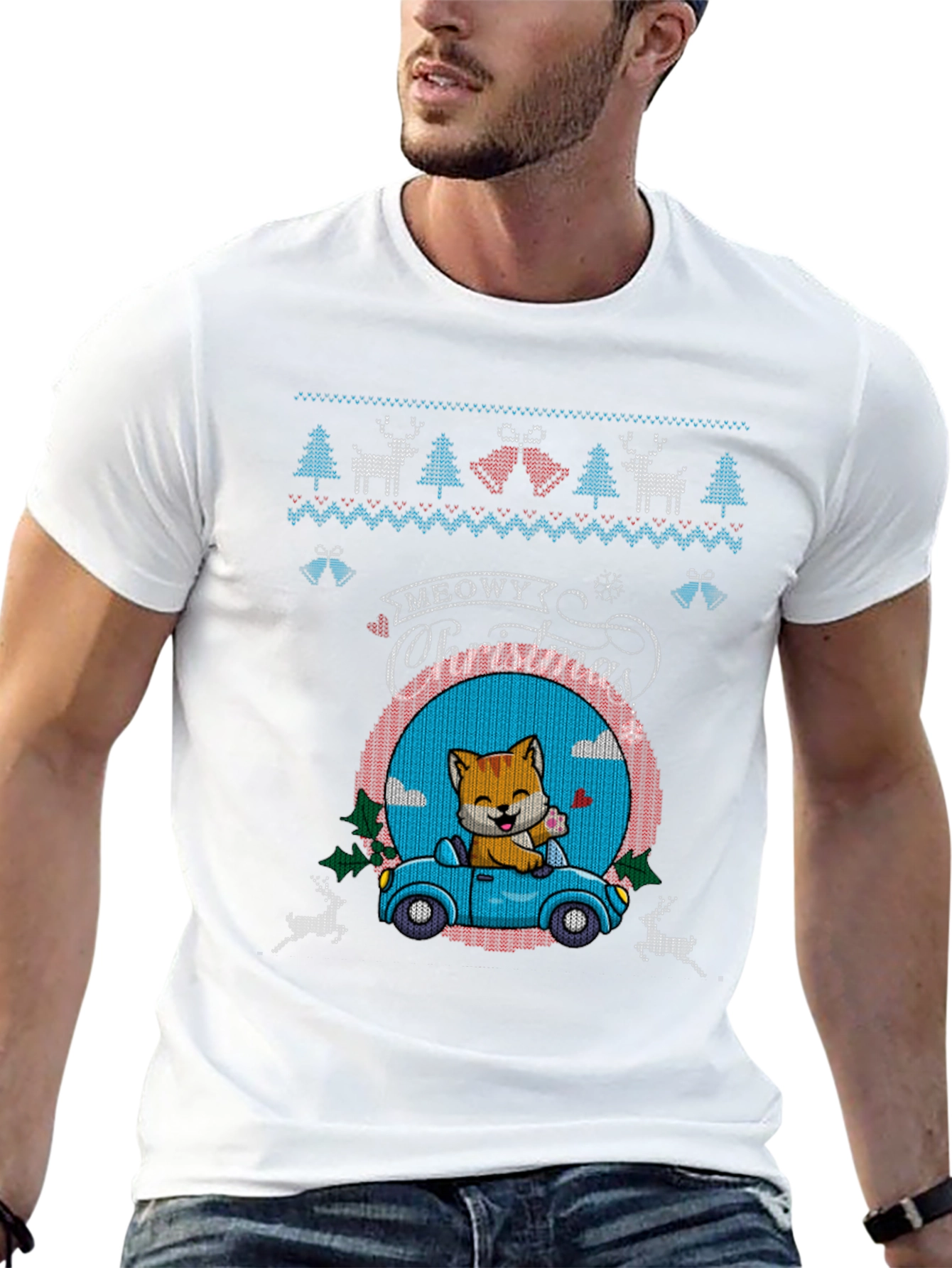 Meowy Christmas Cat Lover T-Shirt