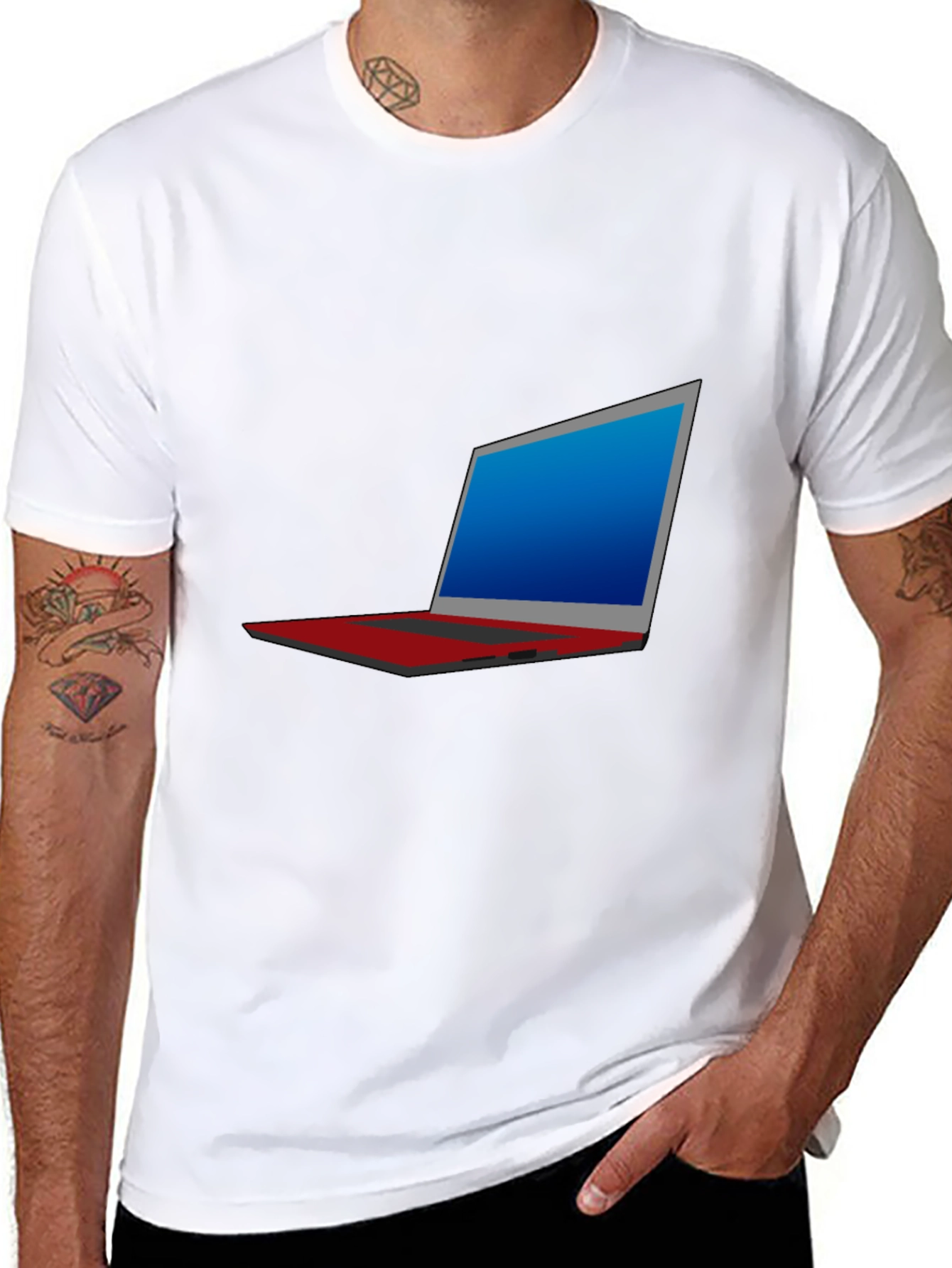 Laptop Graphic T-Shirt - Tech Style Tee