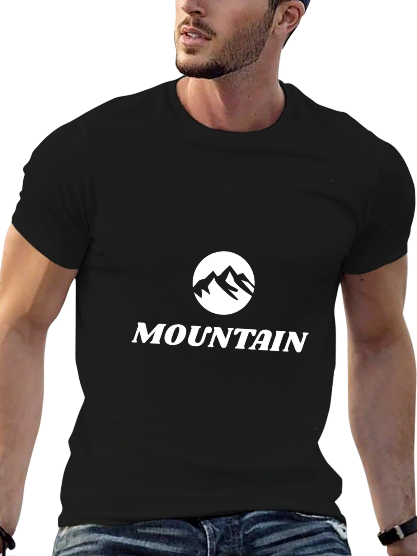 Mountain Graphic Tee - Black Cotton Blend