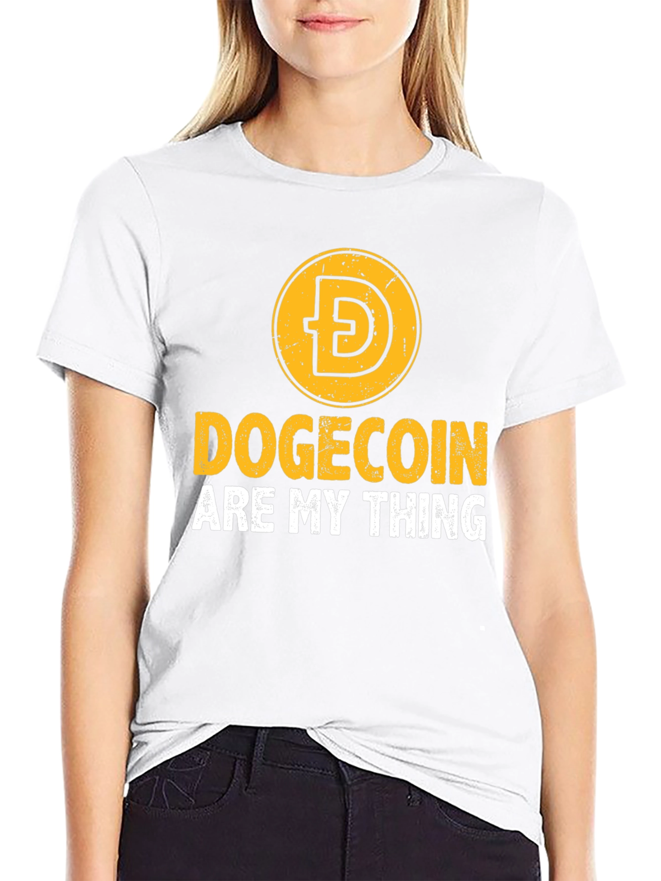Dogecoin Are My Thing Black Graphic Tee