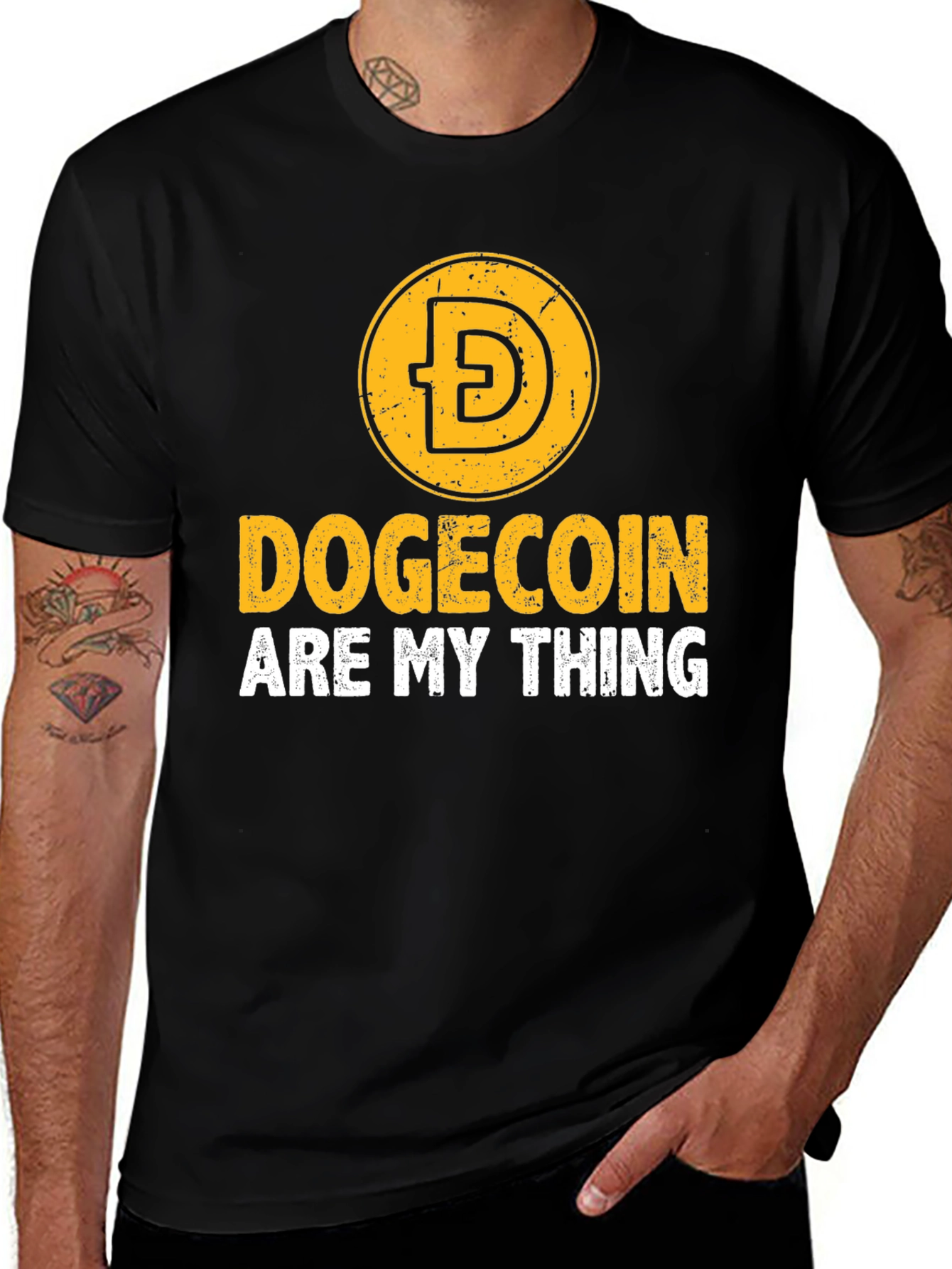 Dogecoin Are My Thing Black Graphic Tee