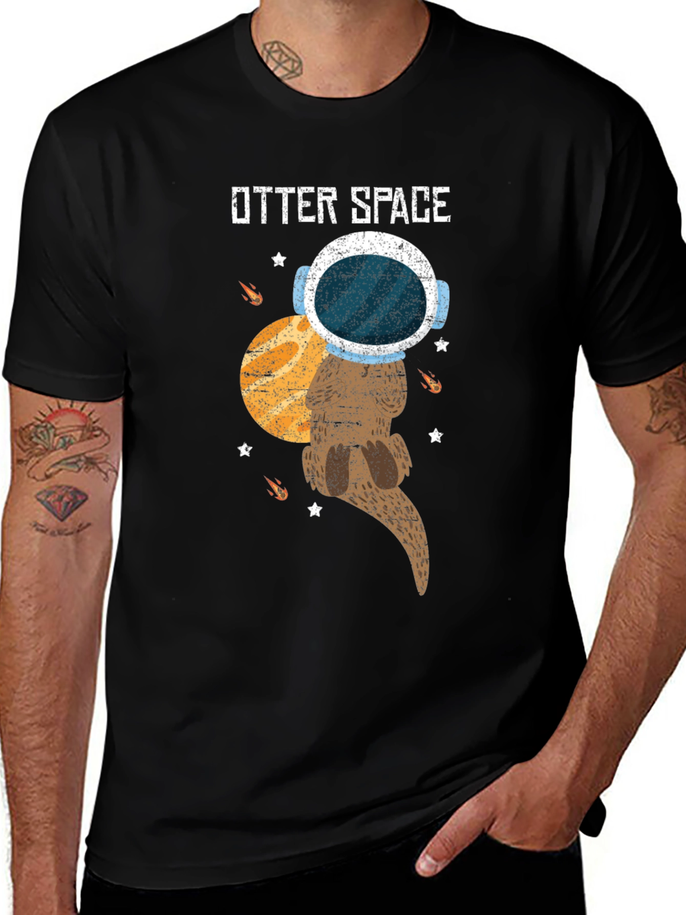 Otter Space T-Shirt - Astronaut Otter in Space