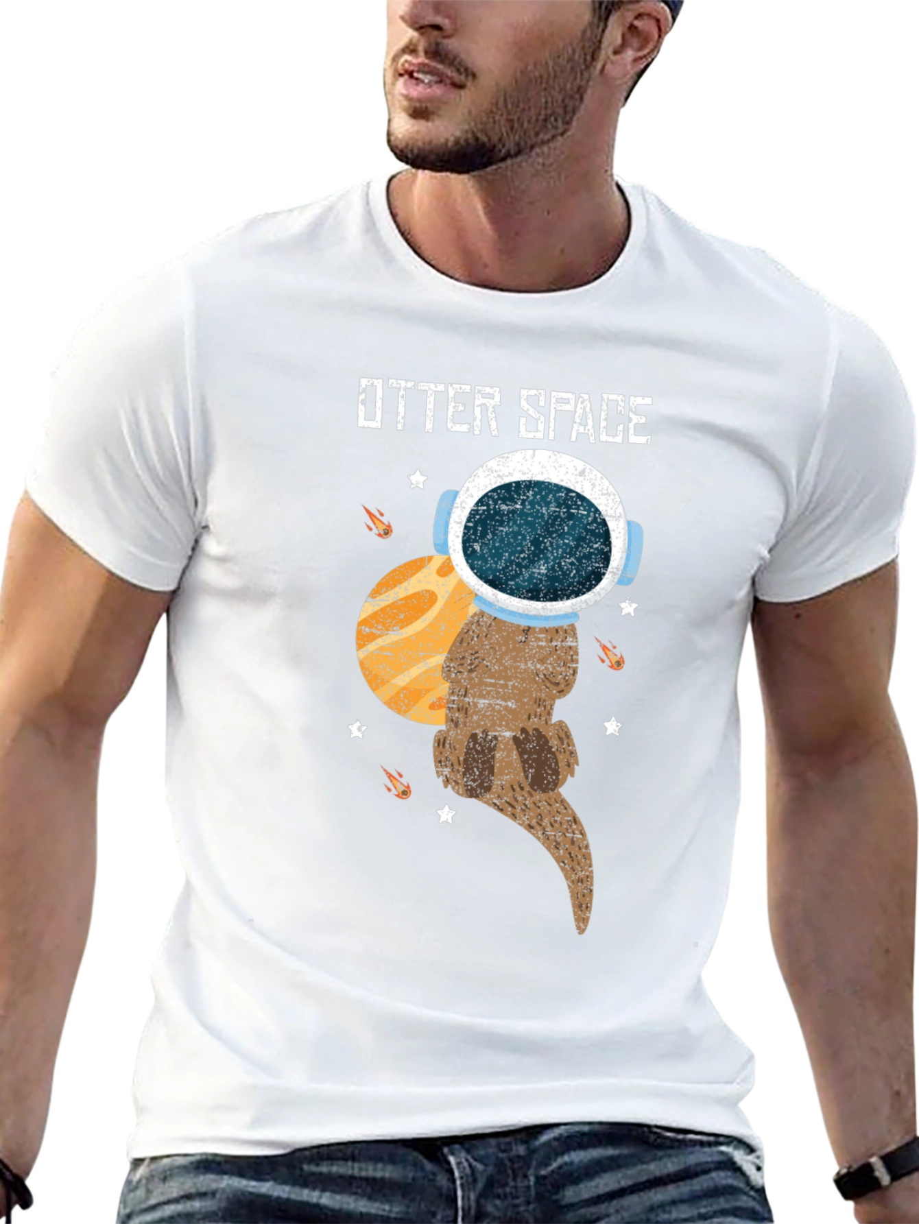 Otter Space T-Shirt - Astronaut Otter in Space