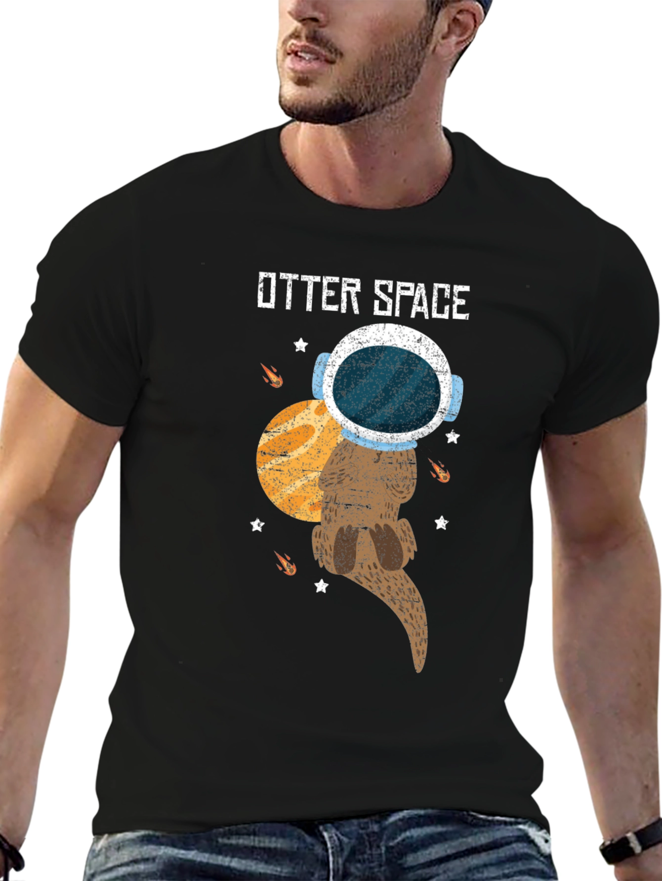 Otter Space T-Shirt - Astronaut Otter in Space