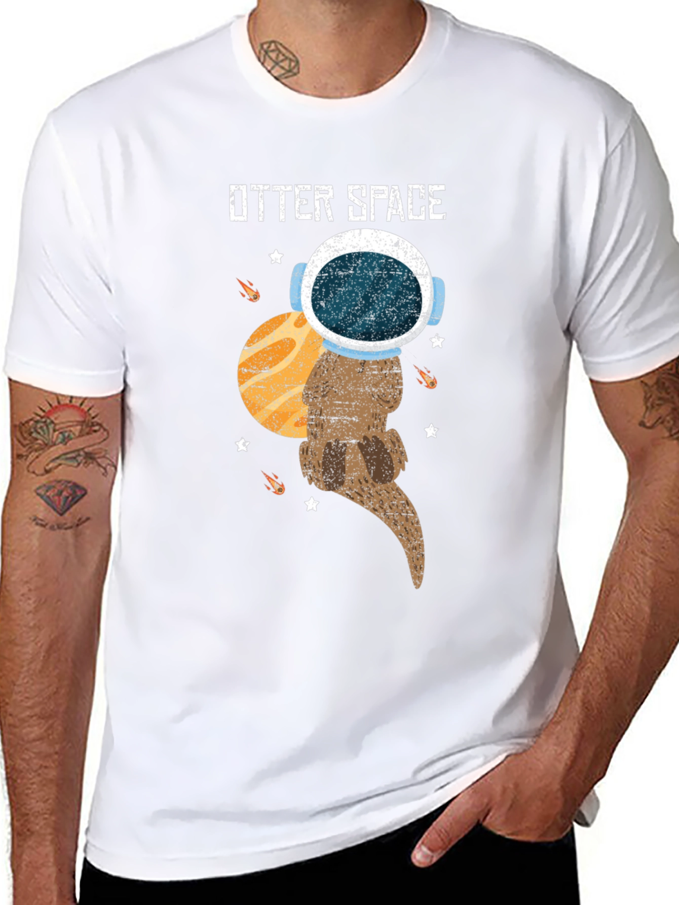 Otter Space T-Shirt - Astronaut Otter in Space