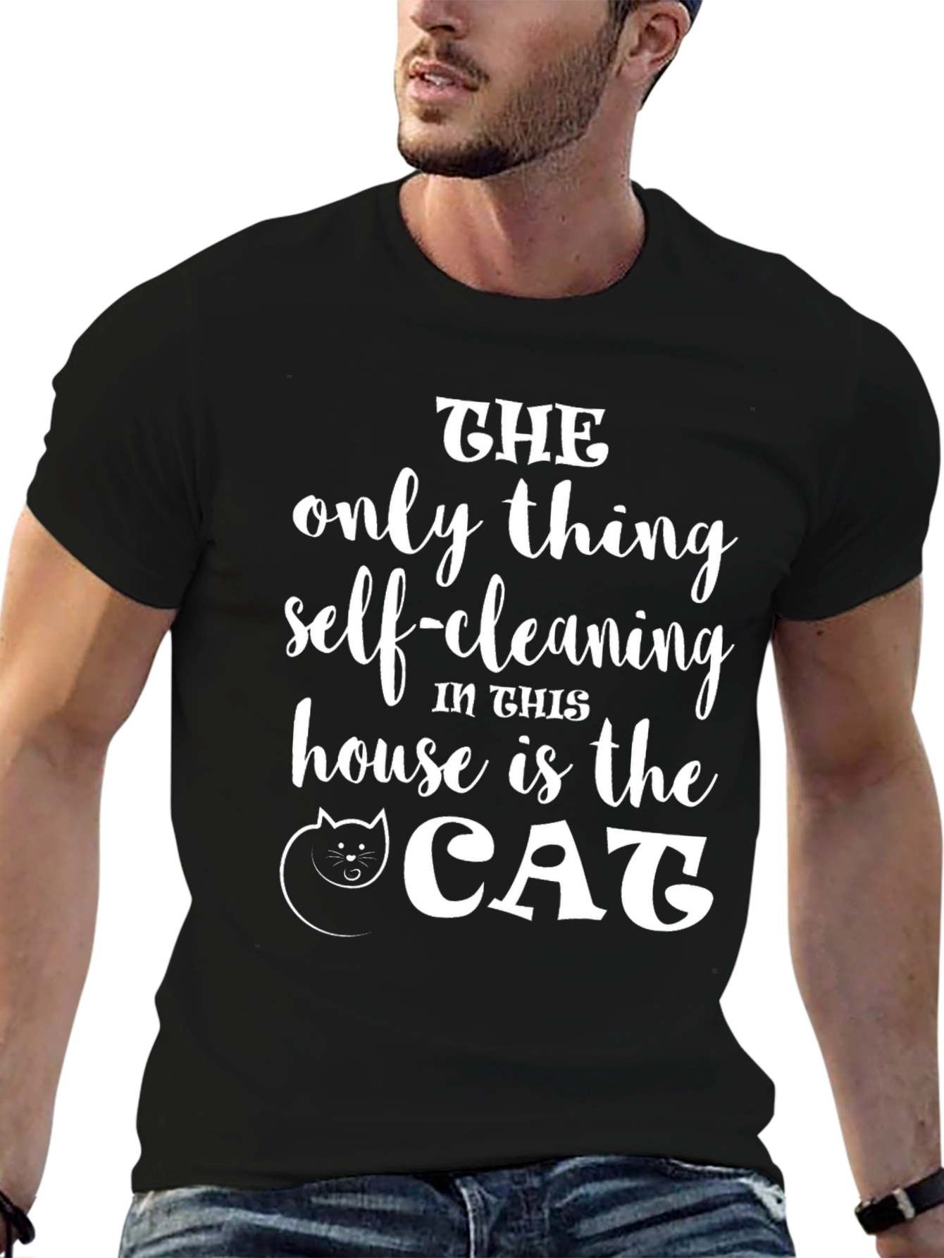 Self-Cleaning Cat T-Shirt: Funny Cat Lover Gift