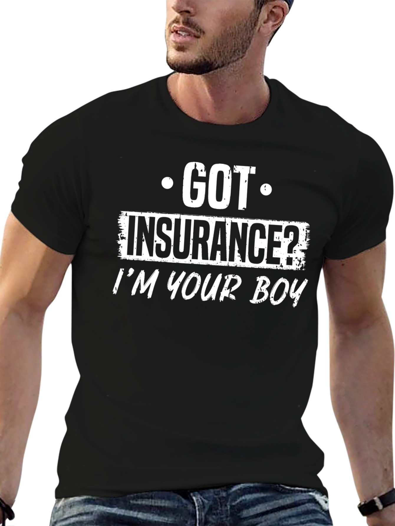 Got Insurance? Mens Black Graphic Tee