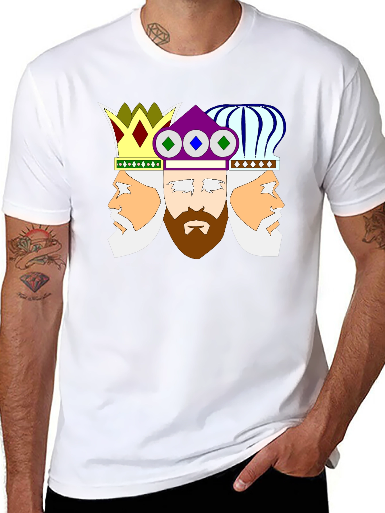 Three Kings Graphic Black T-Shirt