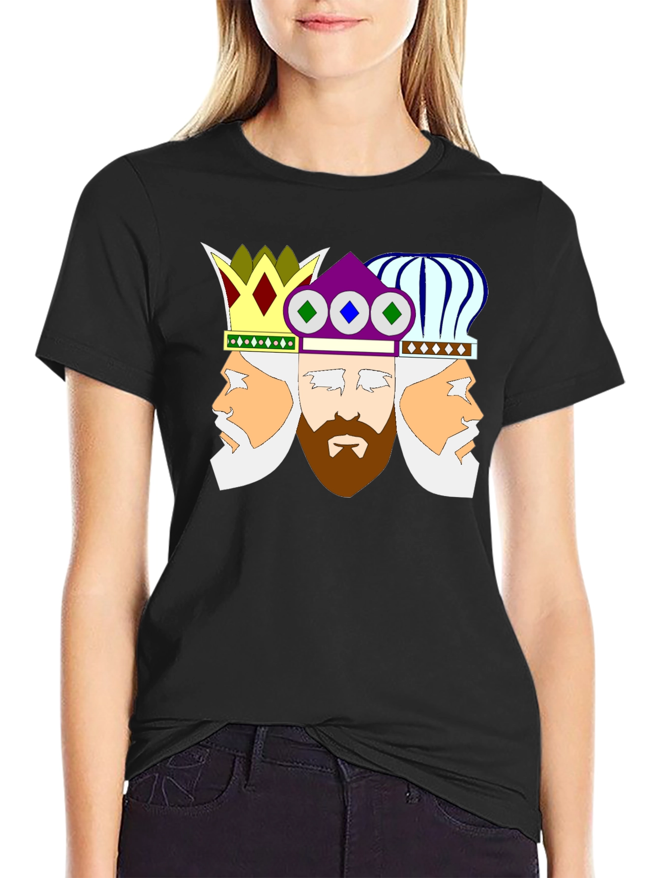 Three Kings Graphic Black T-Shirt