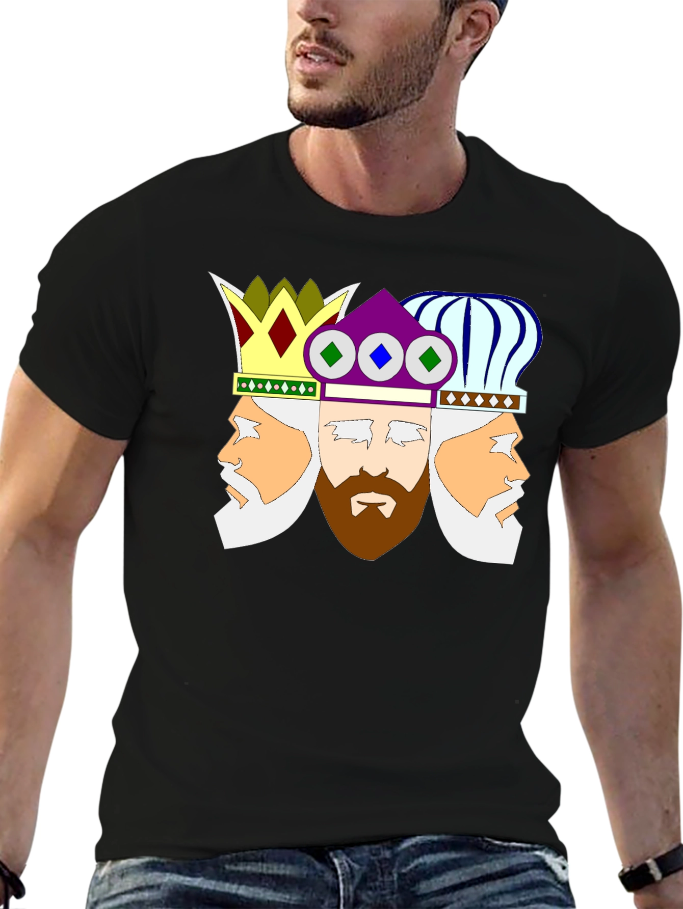 Three Kings Graphic Black T-Shirt