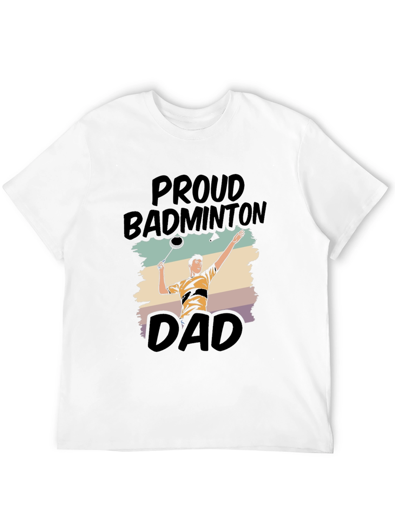 Proud Badminton Dad Graphic Tee - Black