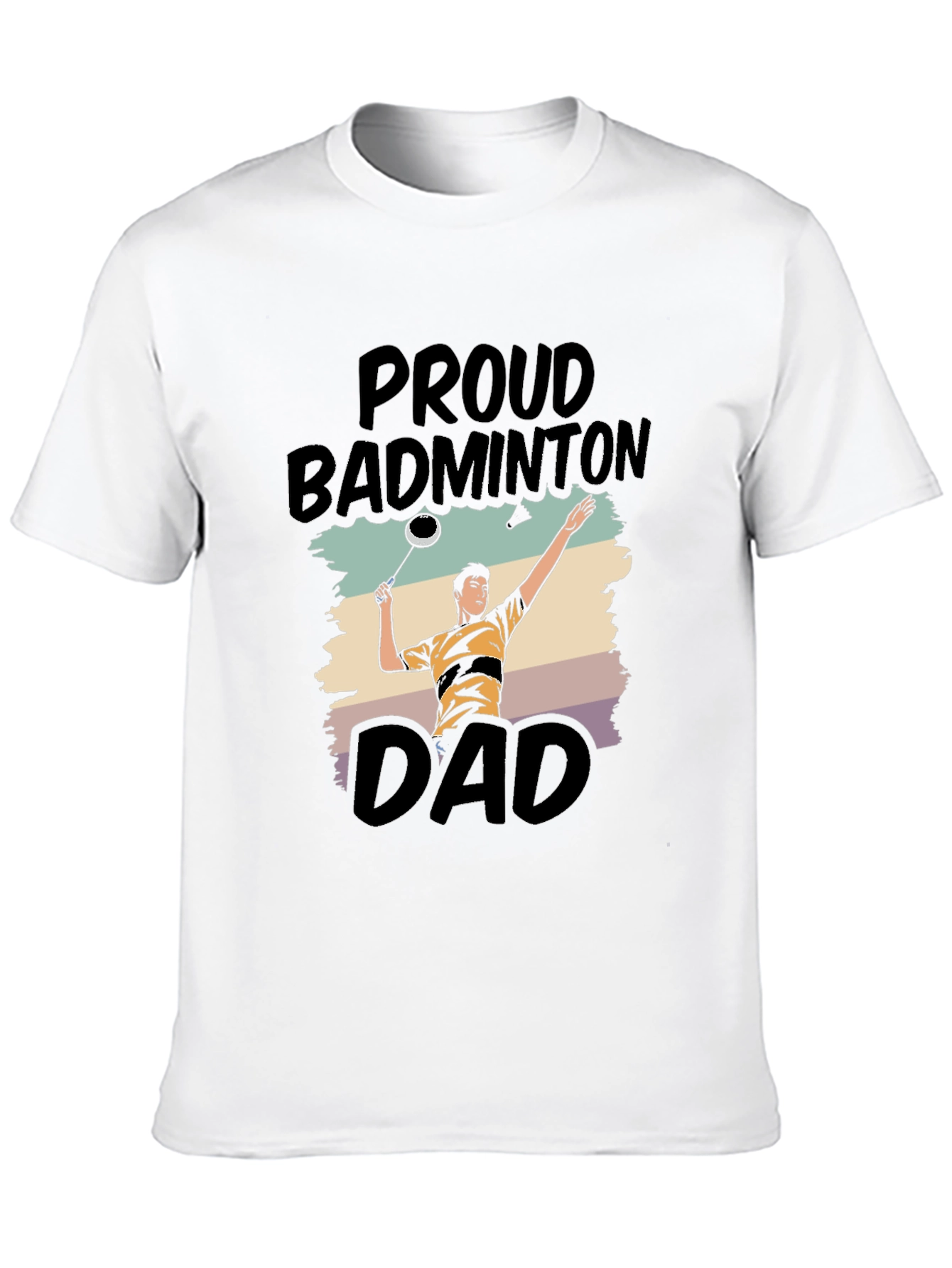 Proud Badminton Dad Graphic Tee - Black