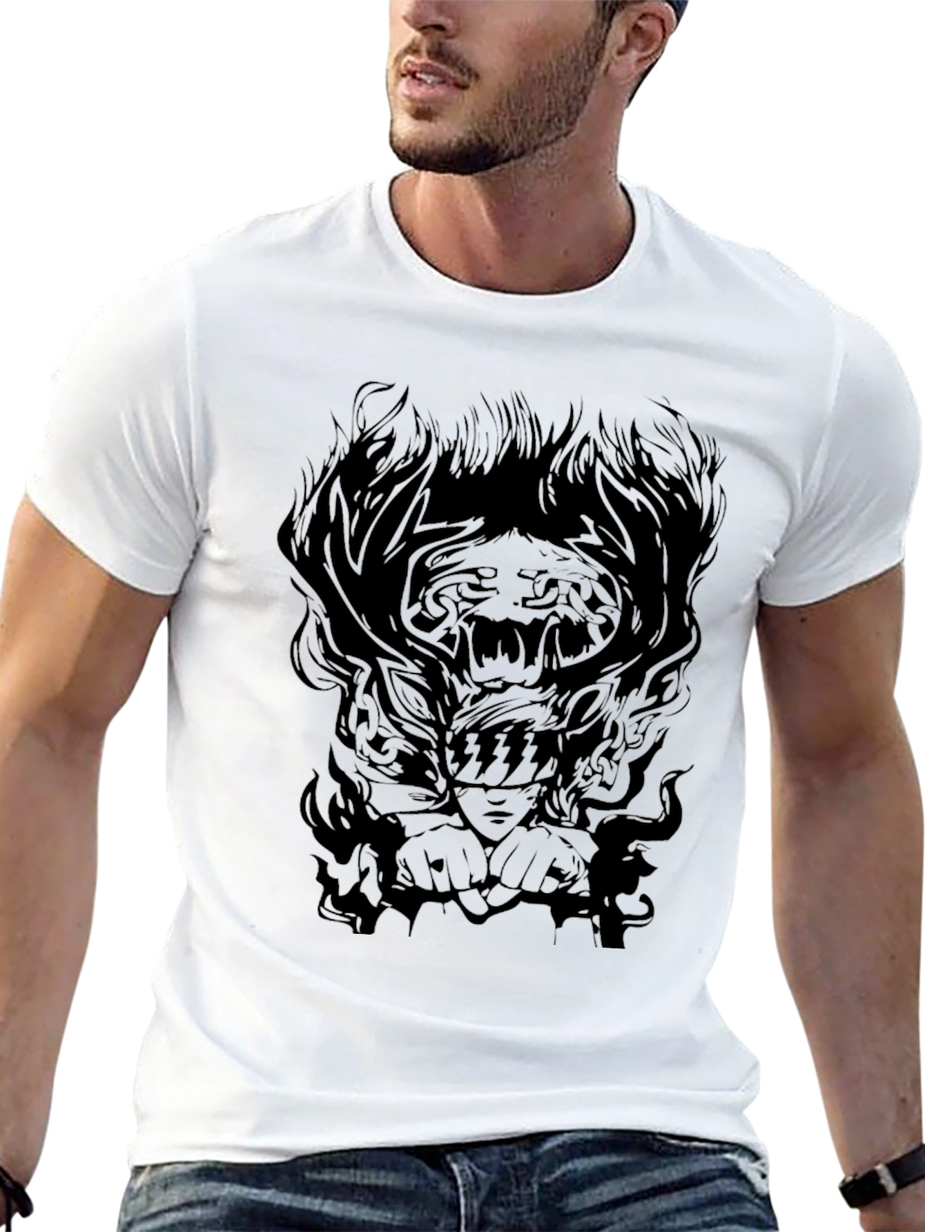 Dark Graphic Tee: Blind Justice Warrior T-Shirt