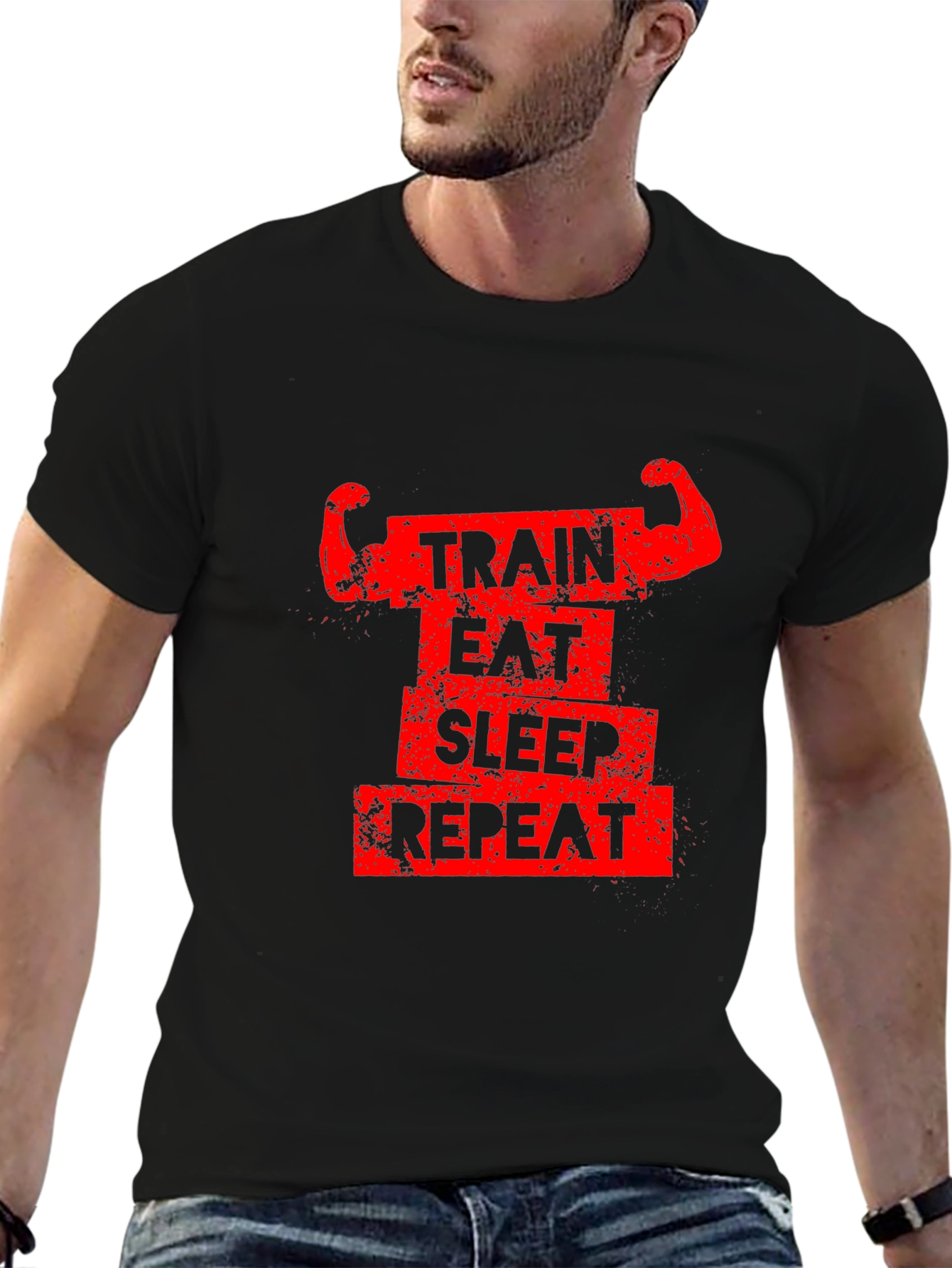 Train Eat Sleep Repeat Graphic T-Shirt