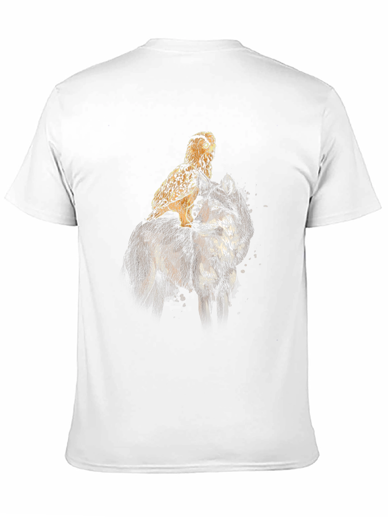 Wolf & Owl Graphic Tee - Black Cotton Blend