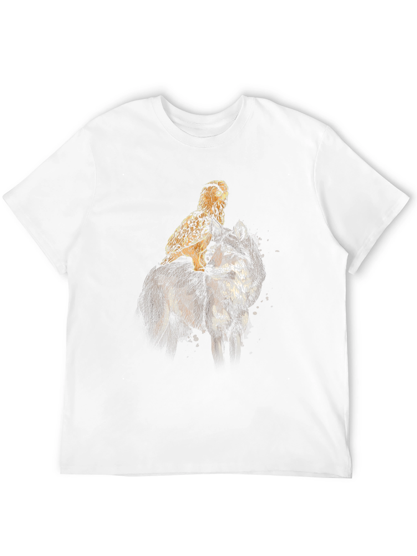 Wolf & Owl Graphic Tee - Black Cotton Blend