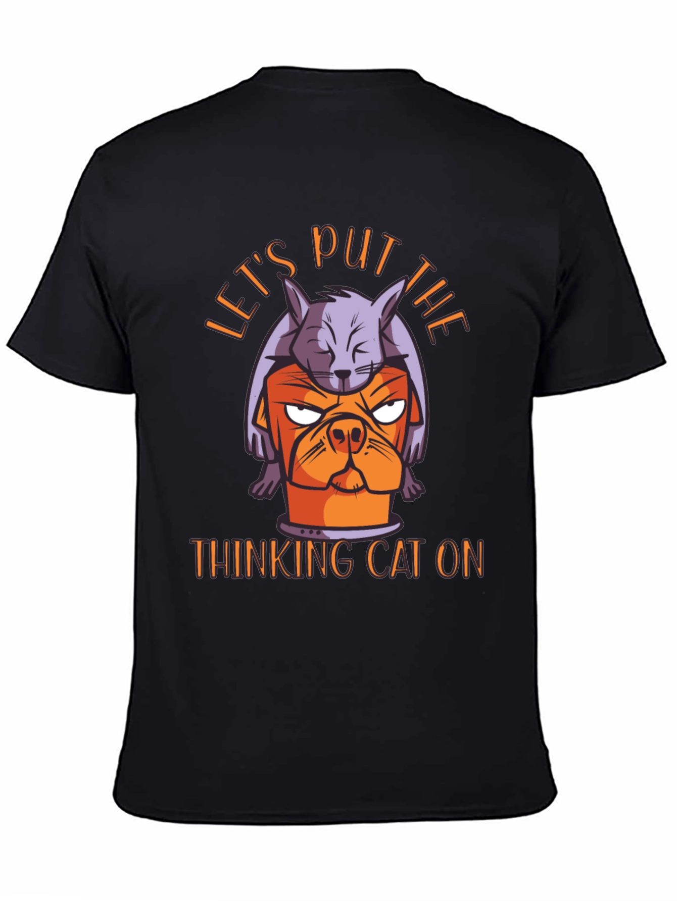 Thinking Cat Graphic T-Shirt