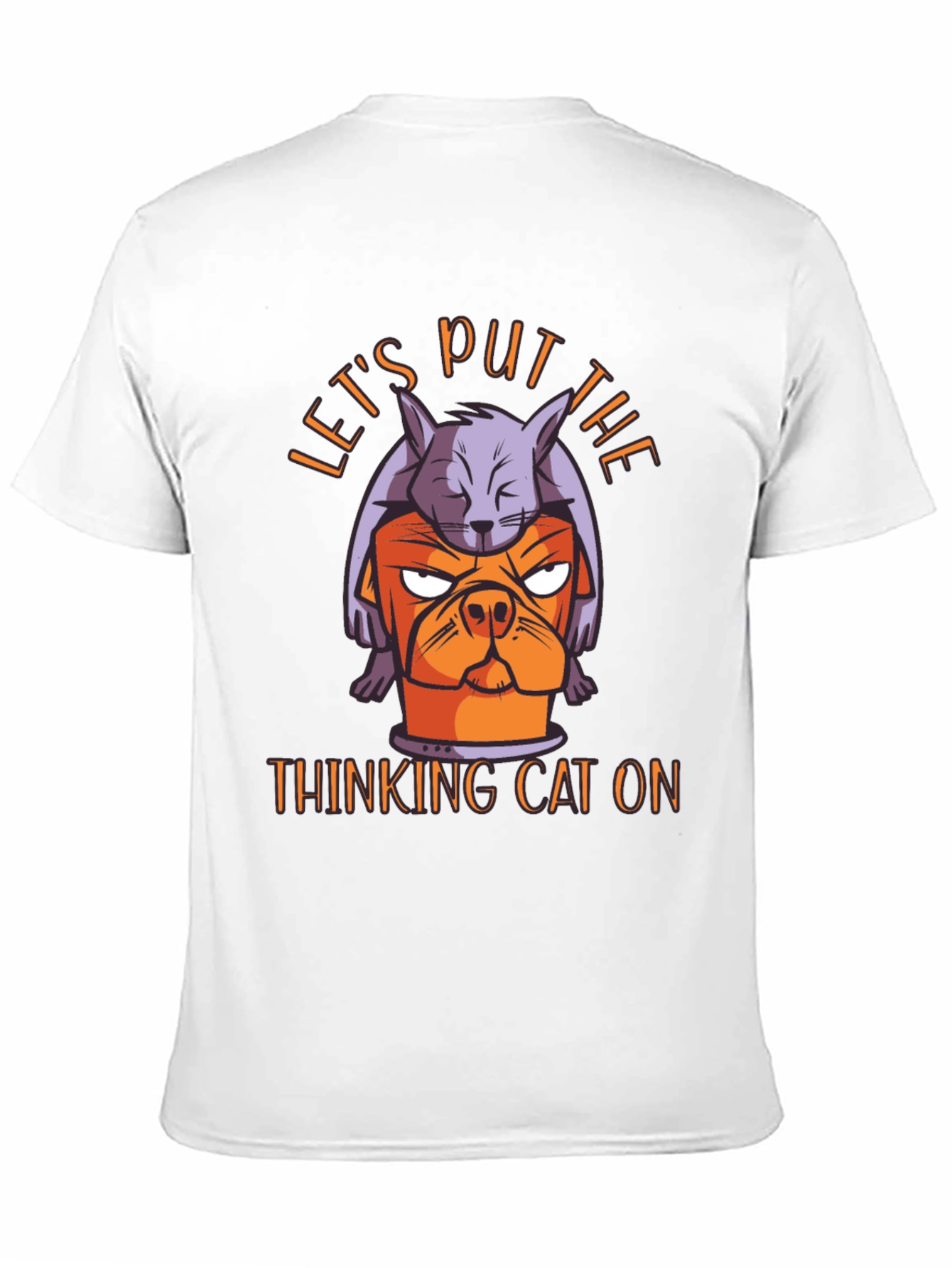 Thinking Cat Graphic T-Shirt