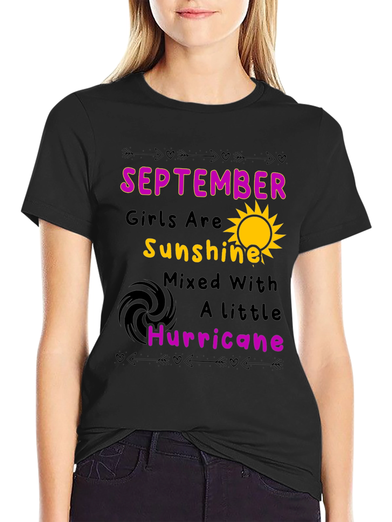 September Girl Sunshine Hurricane Graphic T-Shirt