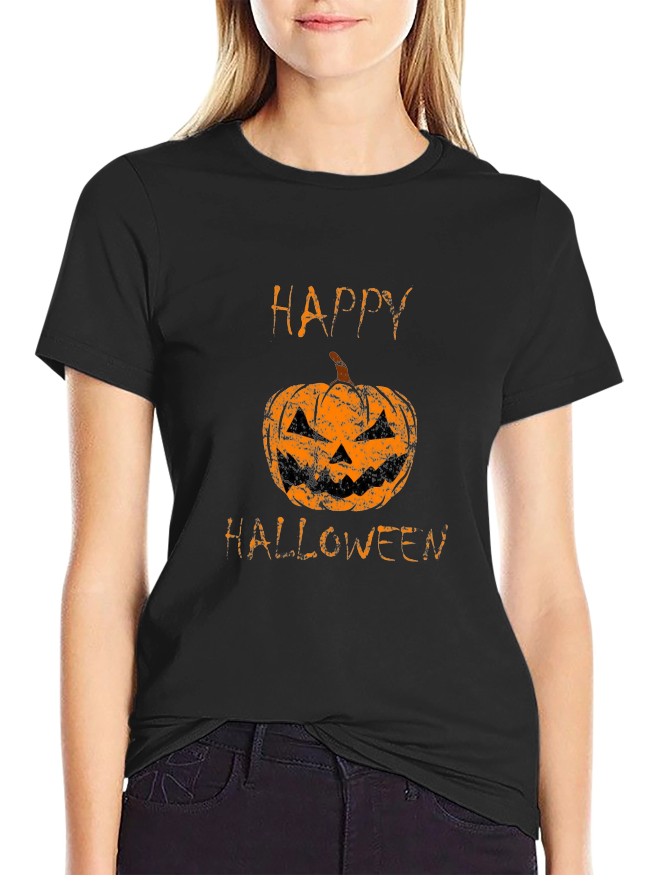 Happy Halloween Pumpkin Graphic T-Shirt