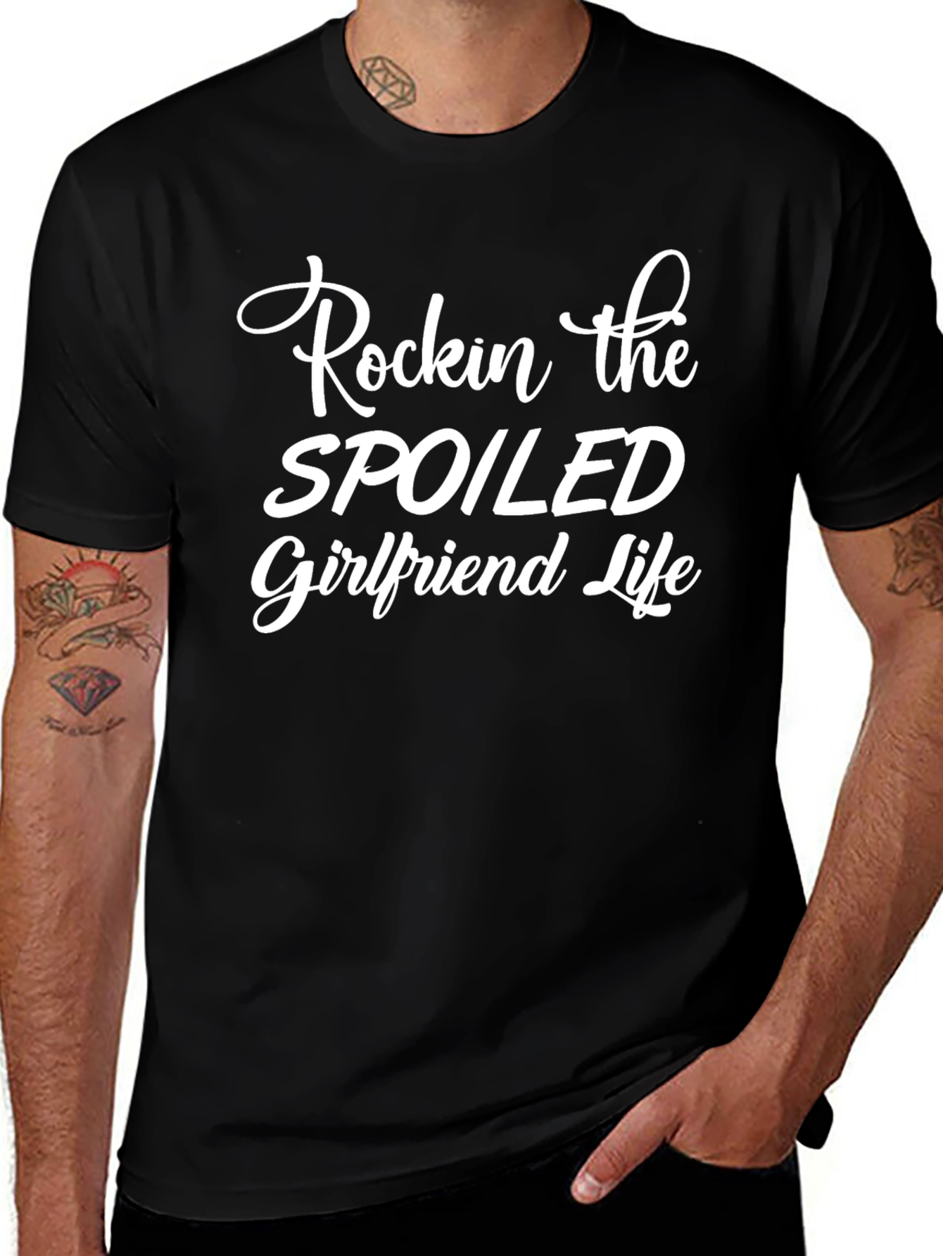 Rockin Spoiled Girlfriend Life Black T-Shirt