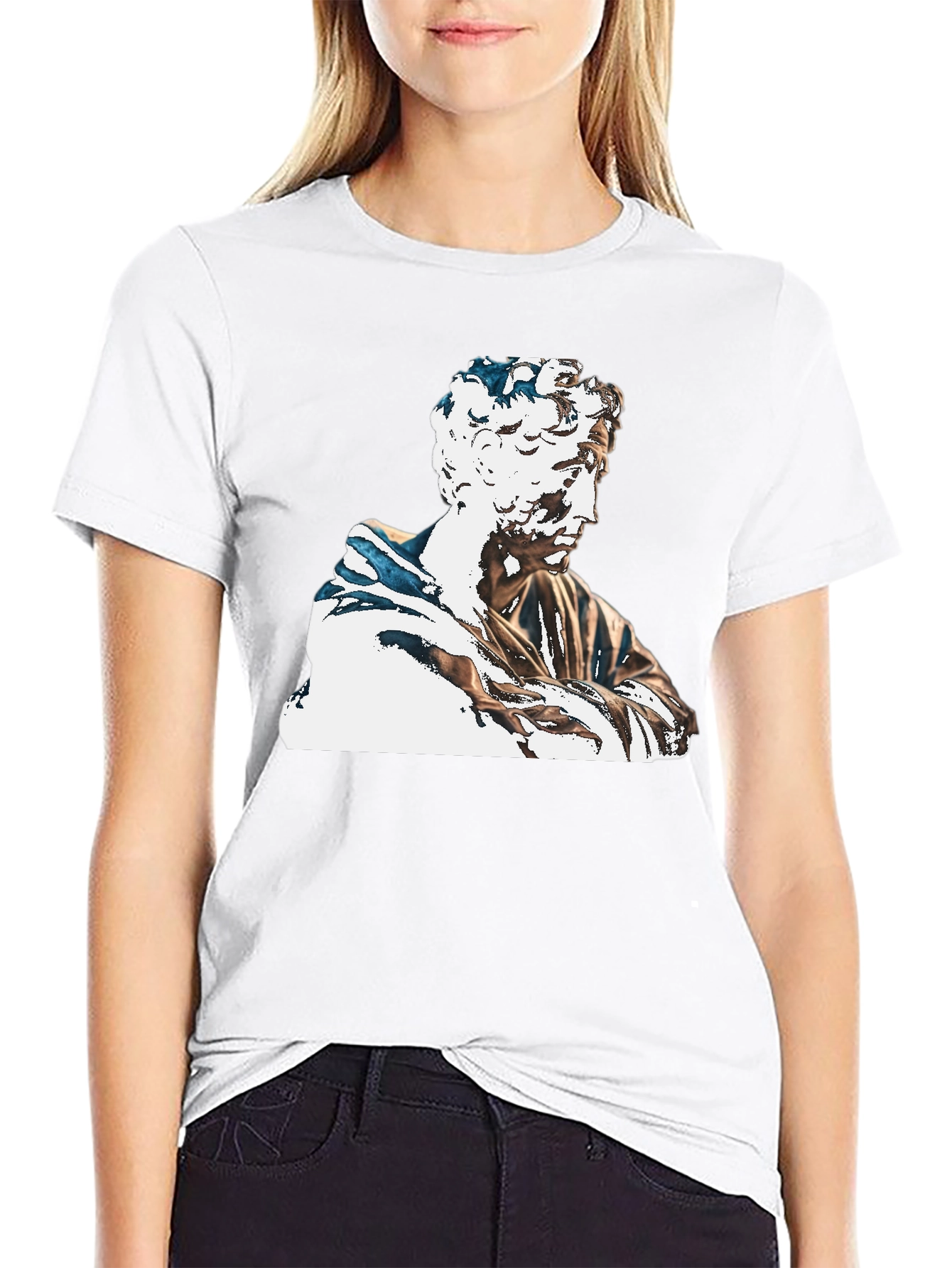 Statue Graphic Black T-Shirt