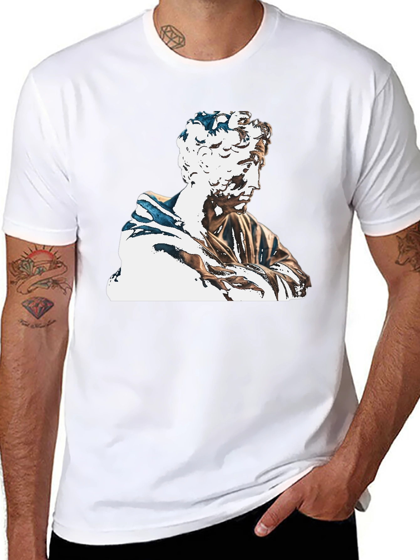 Statue Graphic Black T-Shirt