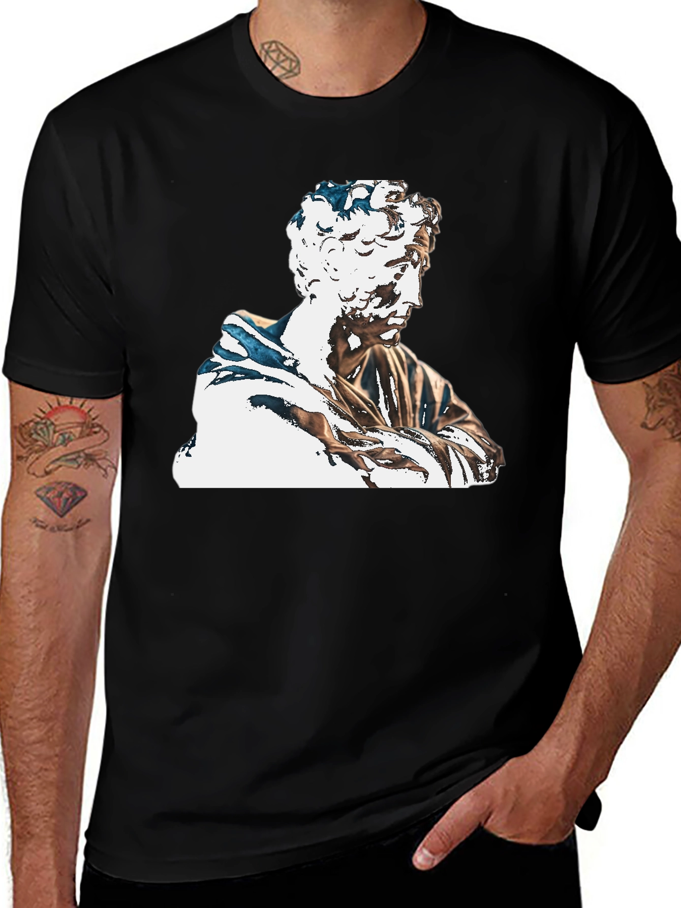 Statue Graphic Black T-Shirt