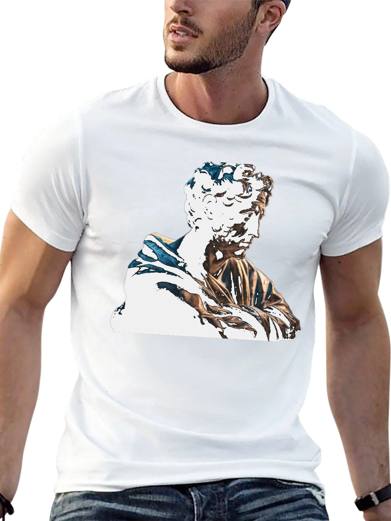Statue Graphic Black T-Shirt