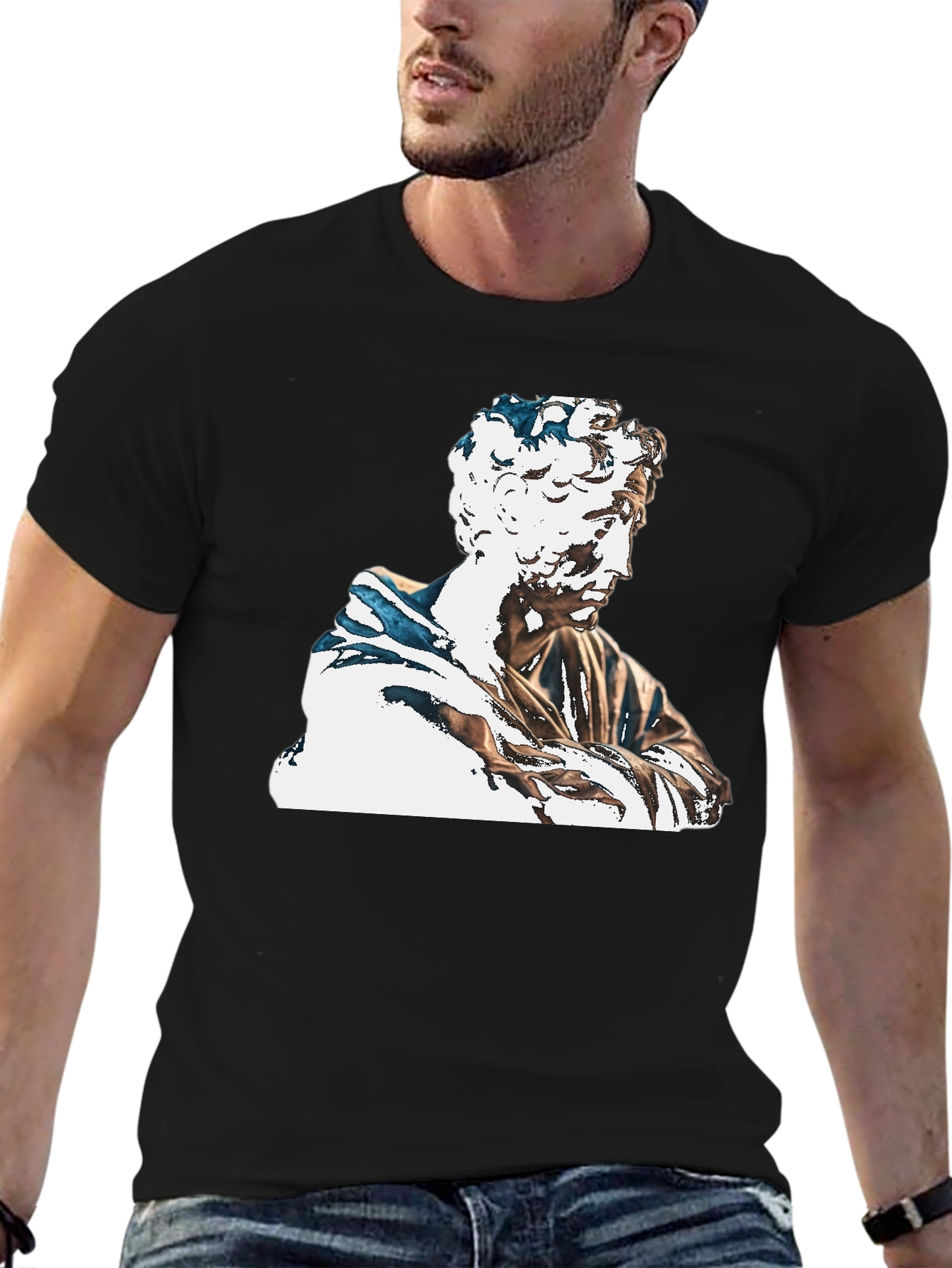 Statue Graphic Black T-Shirt